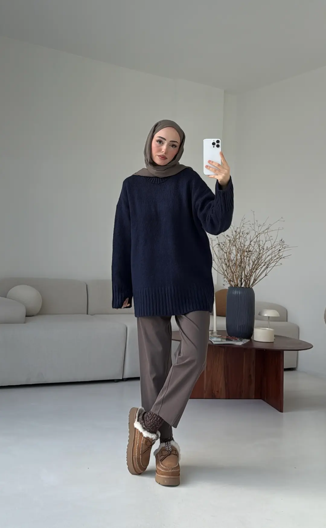 Oversize Soft Triko Kazak Lacivert