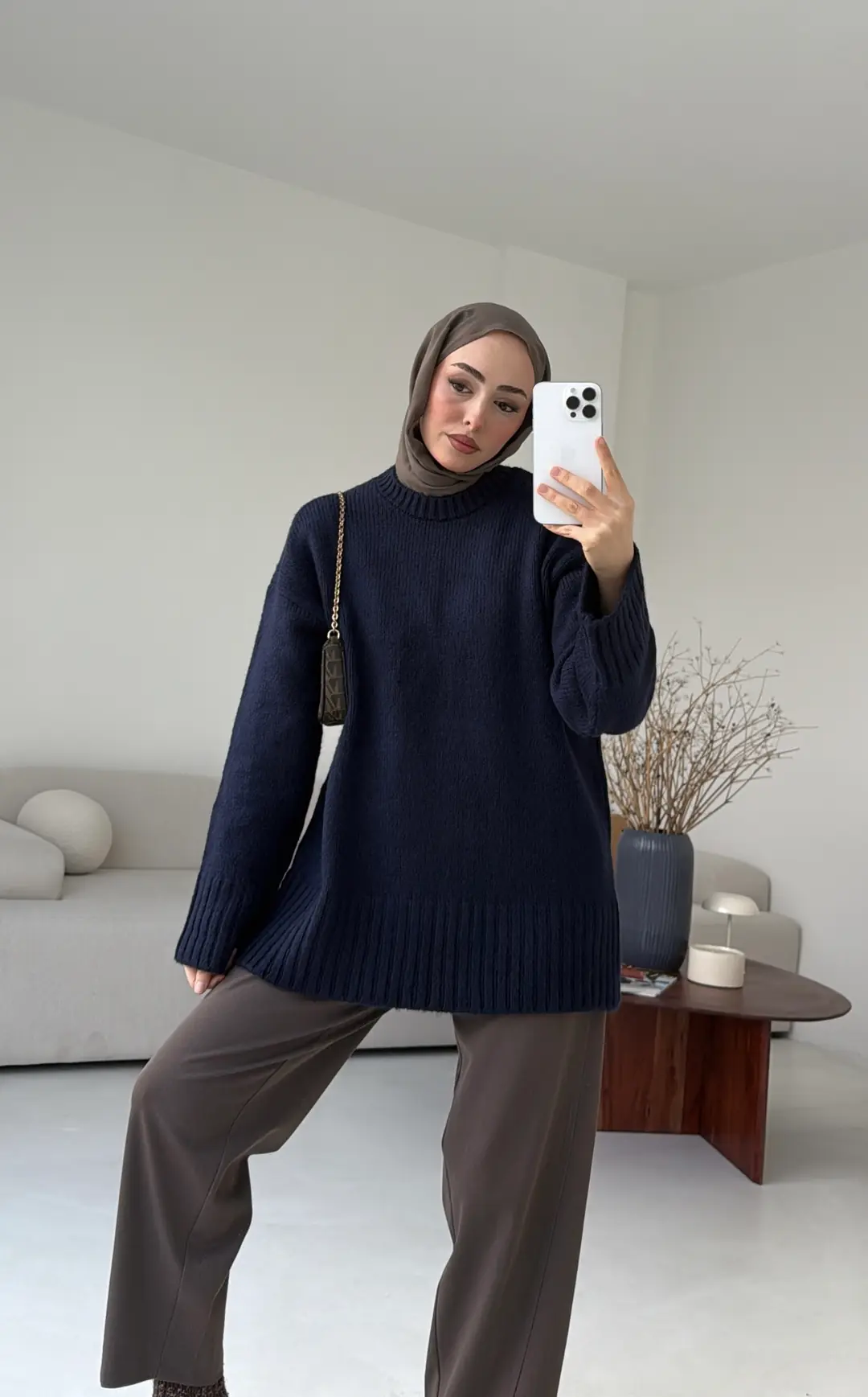 Oversize Soft Triko Kazak Lacivert