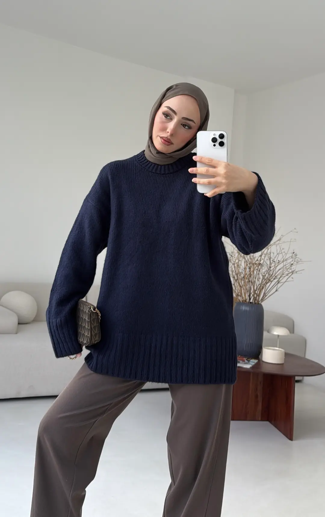Oversize Soft Triko Kazak Lacivert