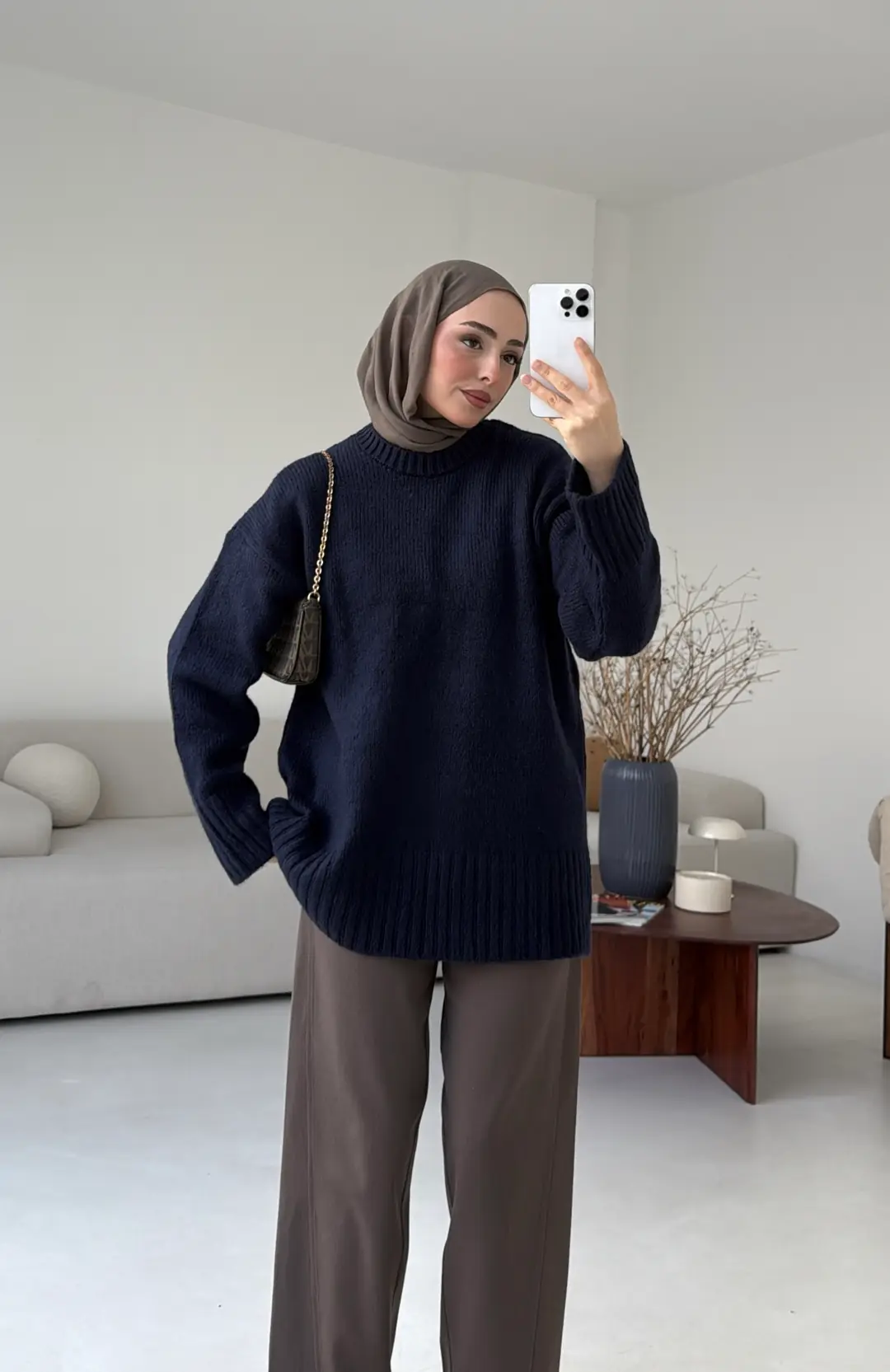 Oversize Soft Triko Kazak Lacivert
