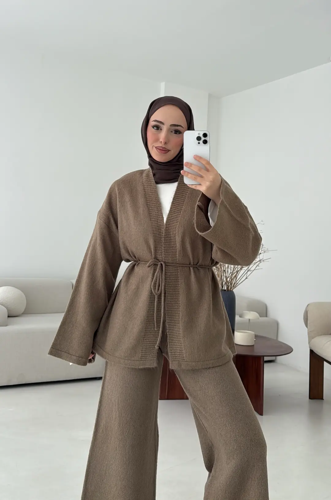 Kimonolu Triko Takım Camel