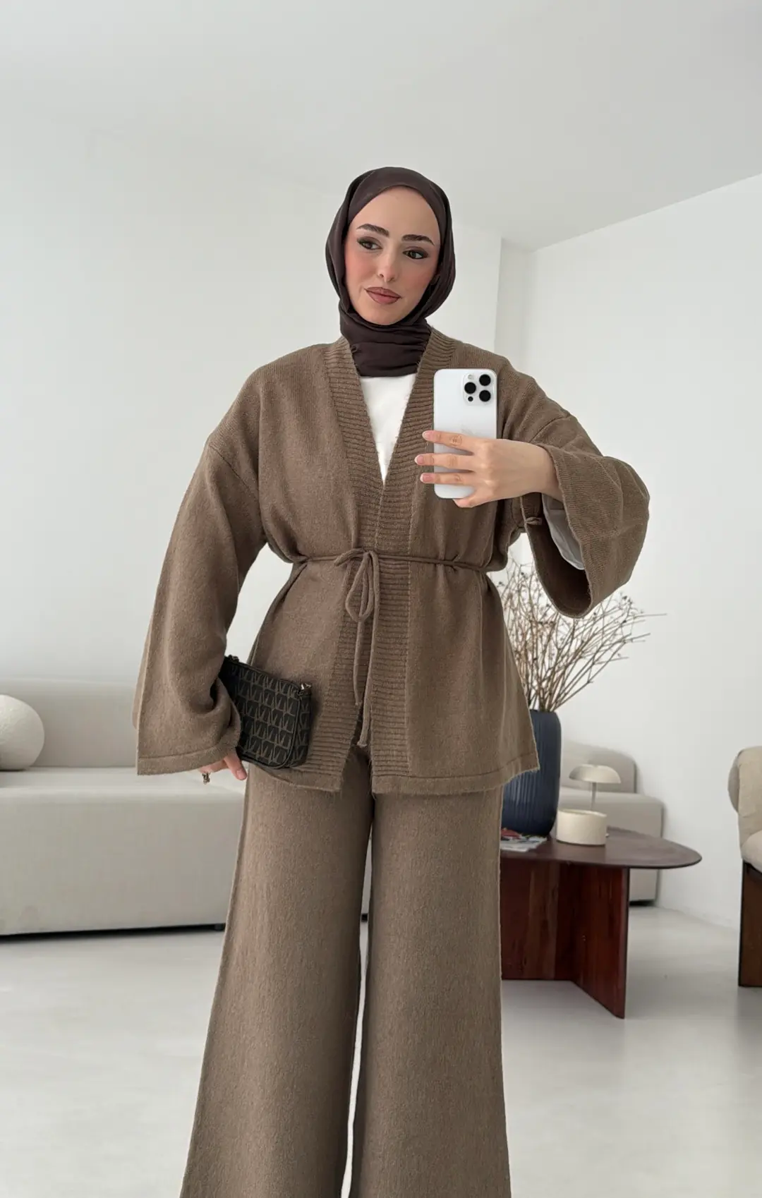 Kimonolu Triko Takım Camel