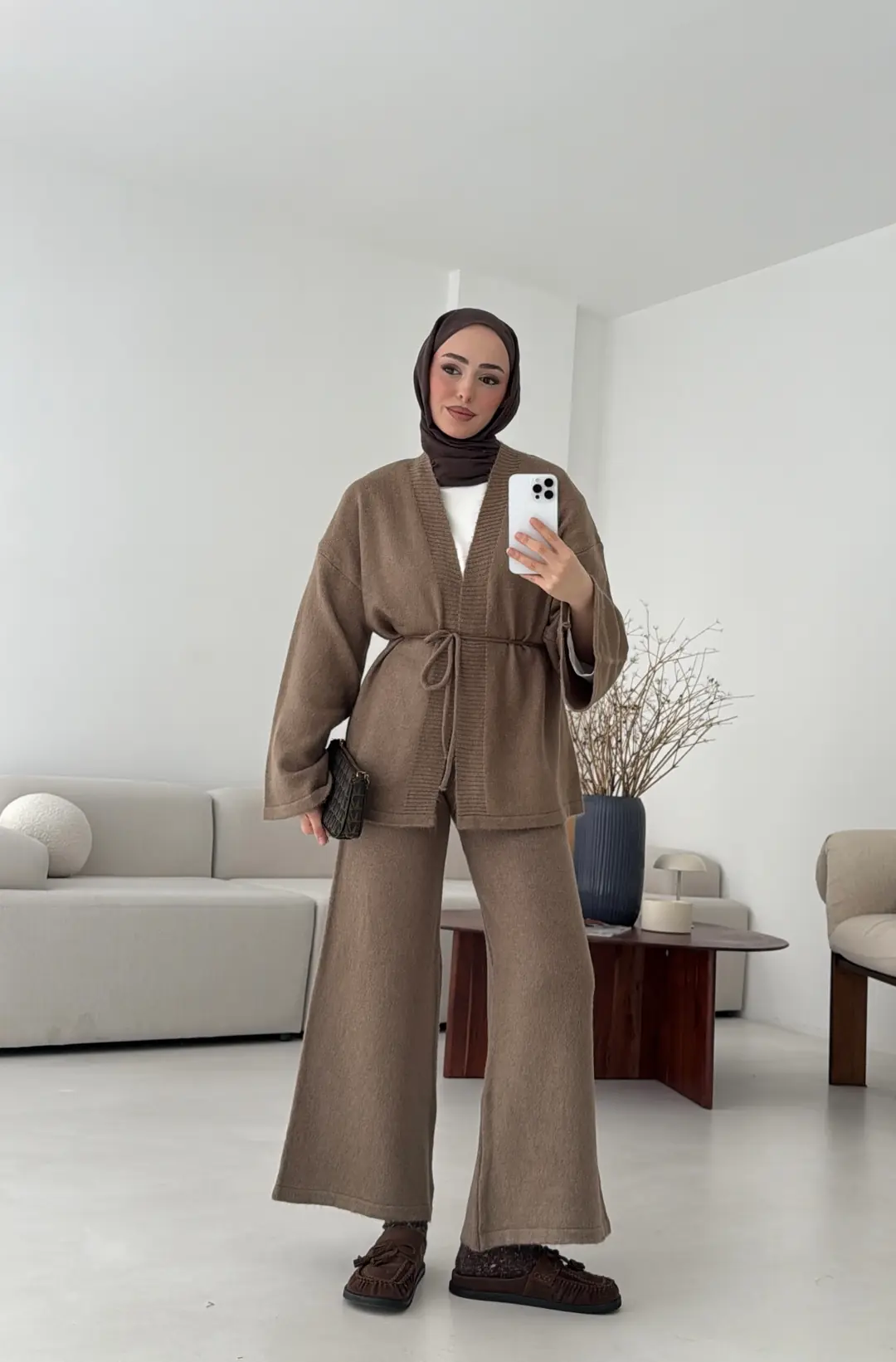 Kimonolu Triko Takım Camel