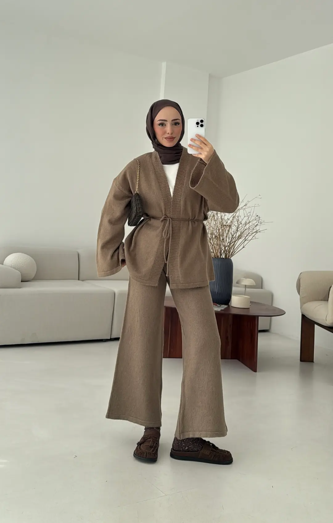 Kimonolu Triko Takım Camel