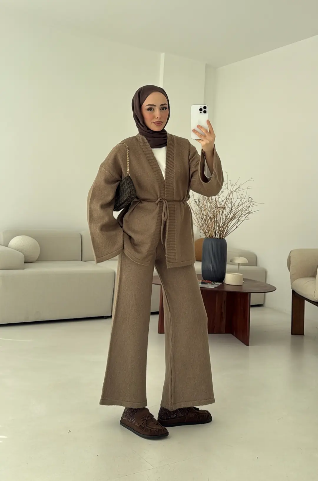 Kimonolu Triko Takım Camel