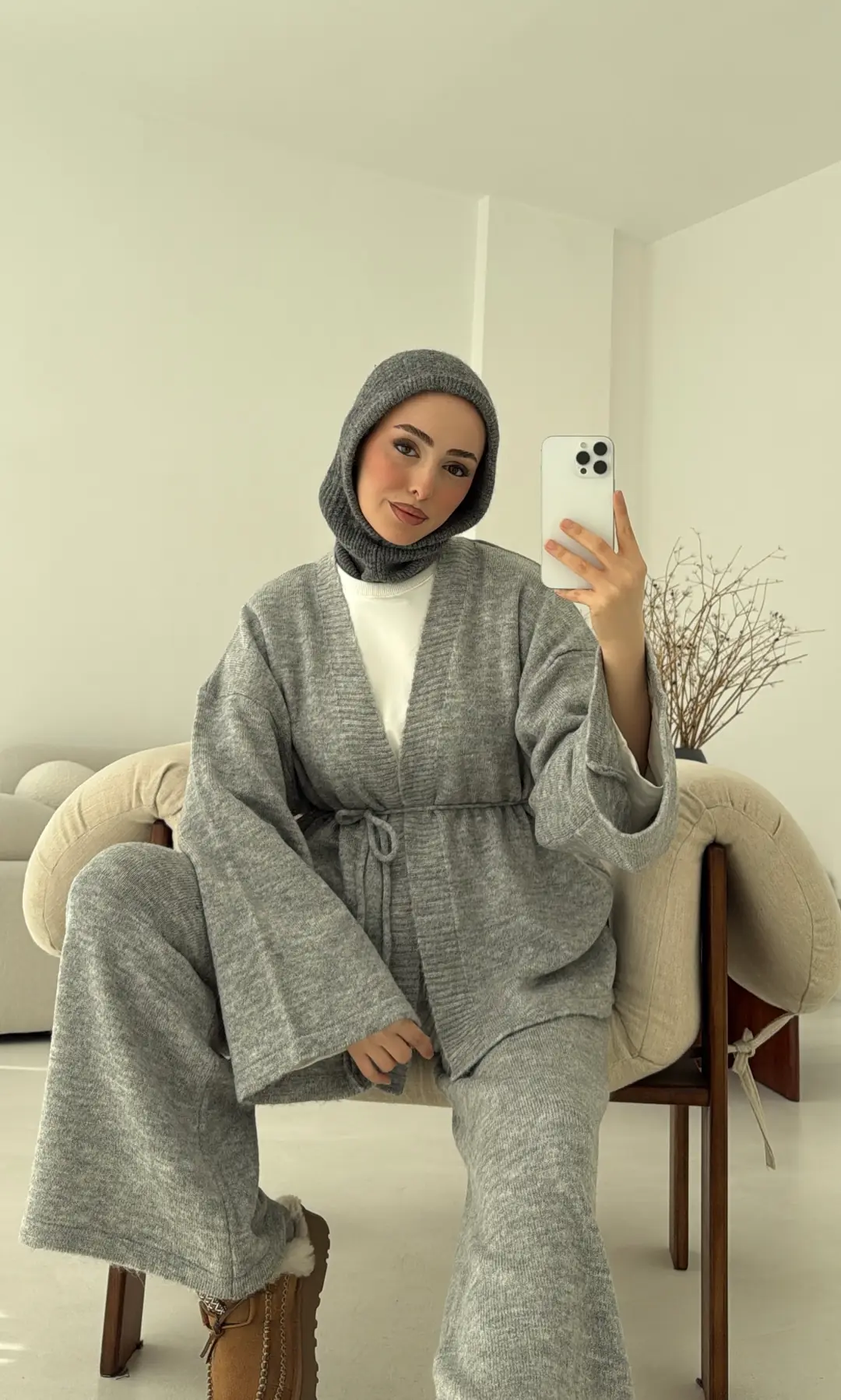 Kimonolu Triko Takım Gri