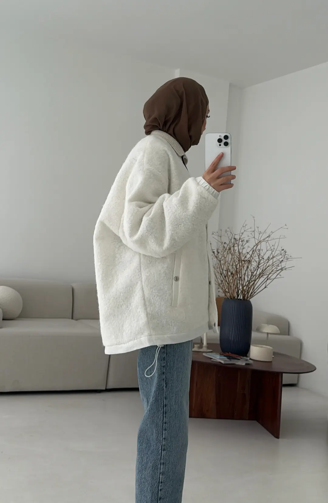Buklet Bomber Ceket Beyaz