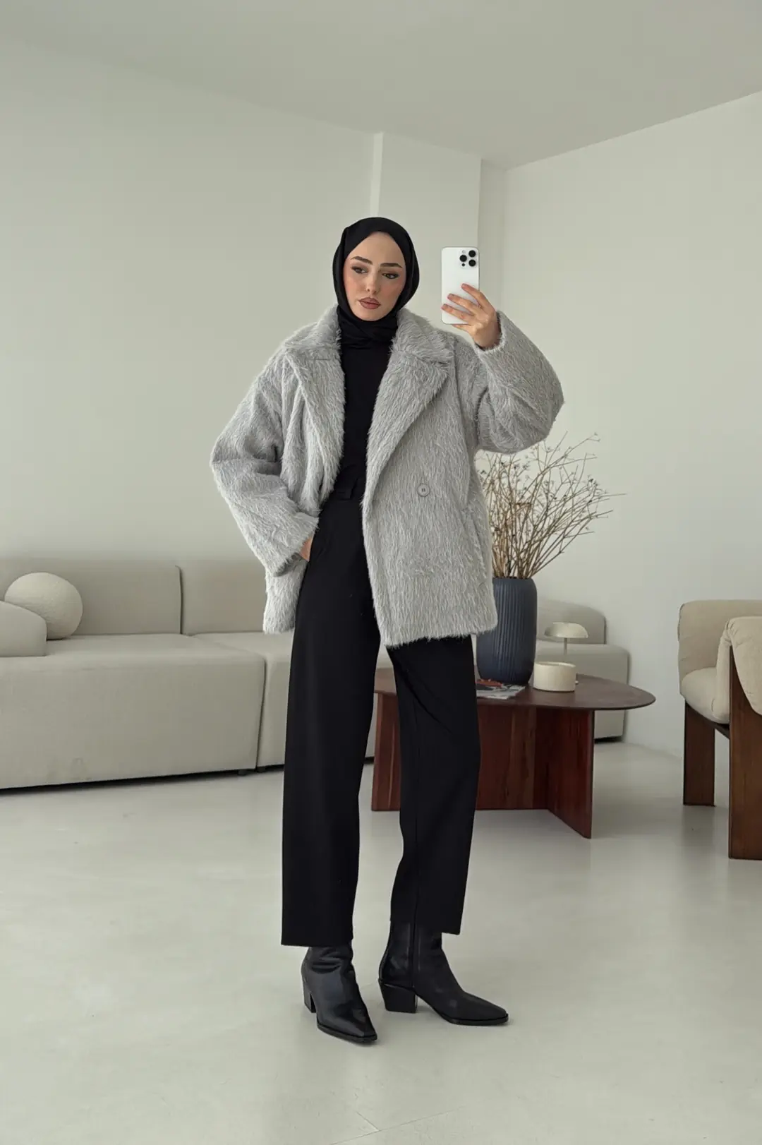 Maxmara Eldivenli Kaban Gri