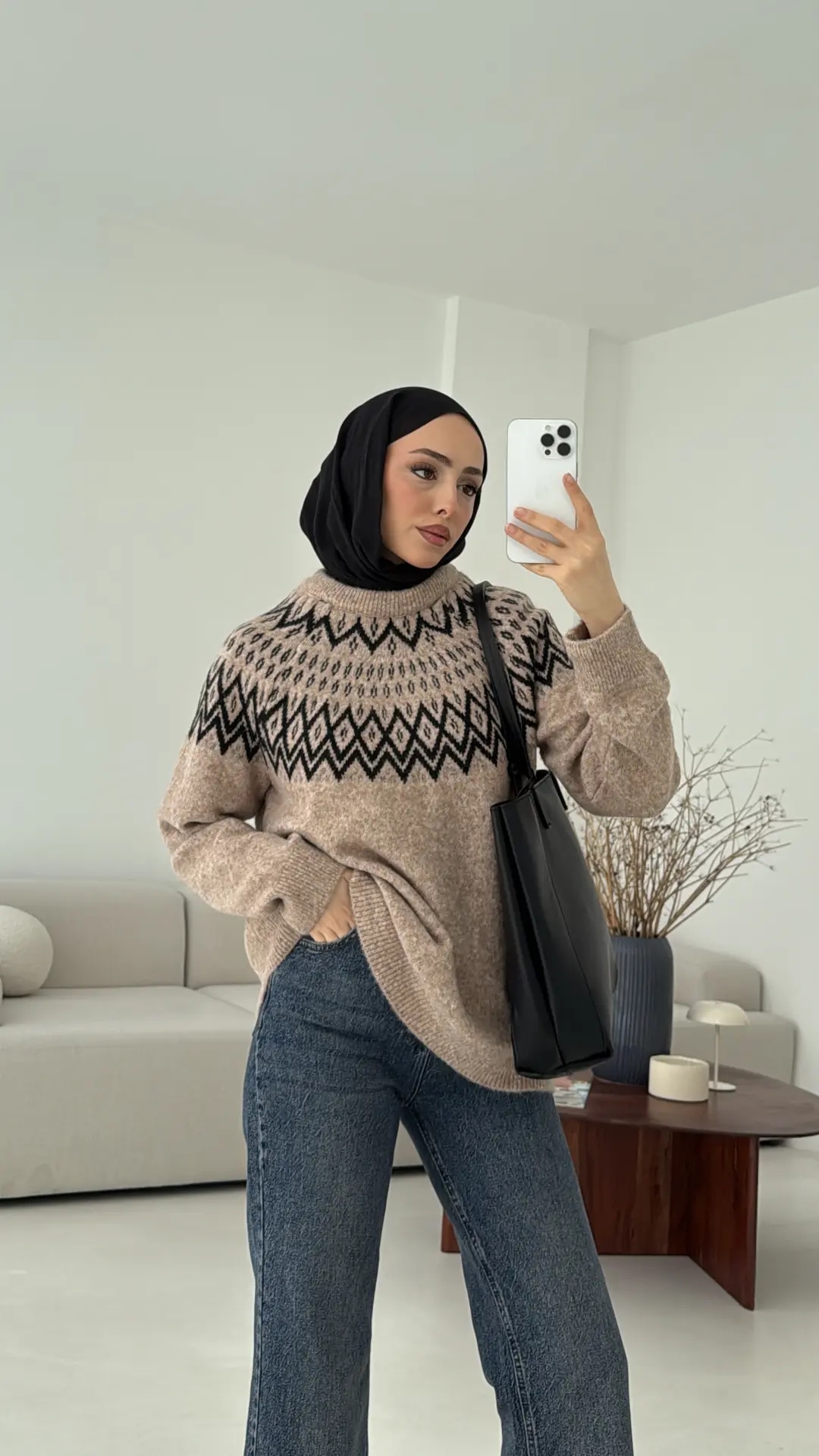 Bej Siyah Geçişli Kazak