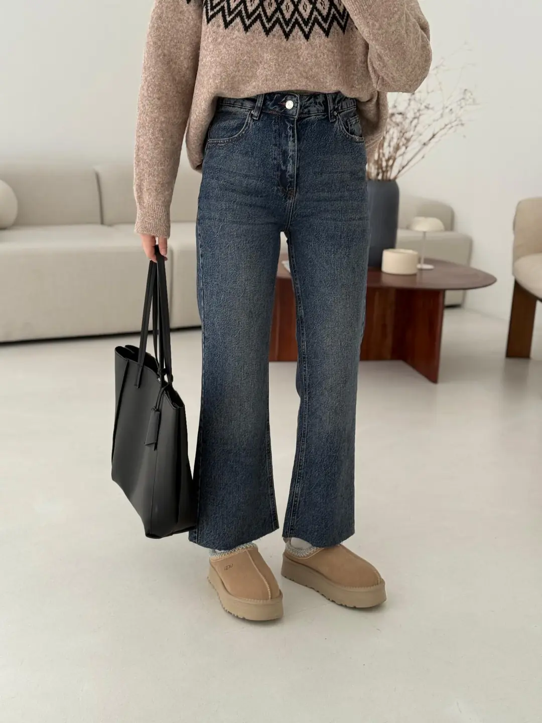 Premium Paçası Kesik Hafif İspanyol Jean R449