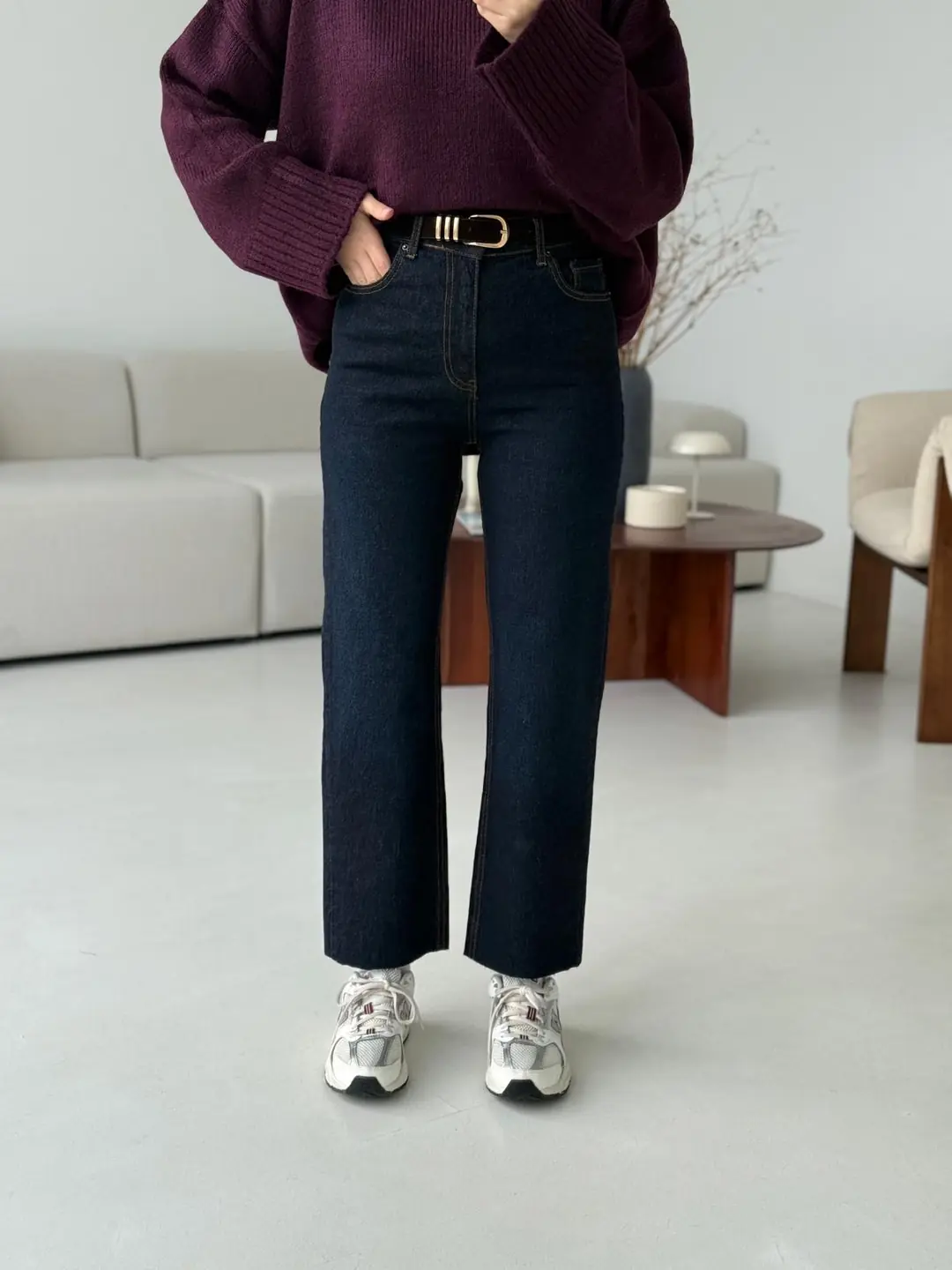Premium Paçası Kesik Kemerli Jean R145-1