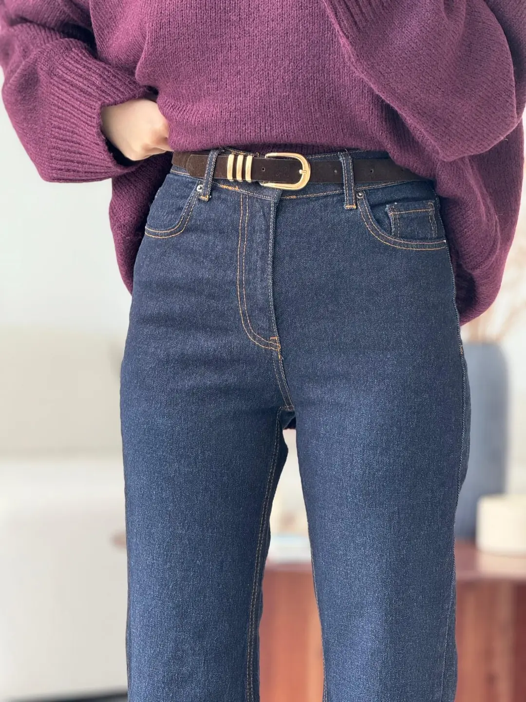 Premium Paçası Kesik Kemerli Jean R145-1