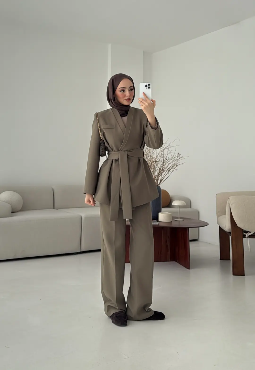 Bağlamalı Ceket Pantolon Takım Haki