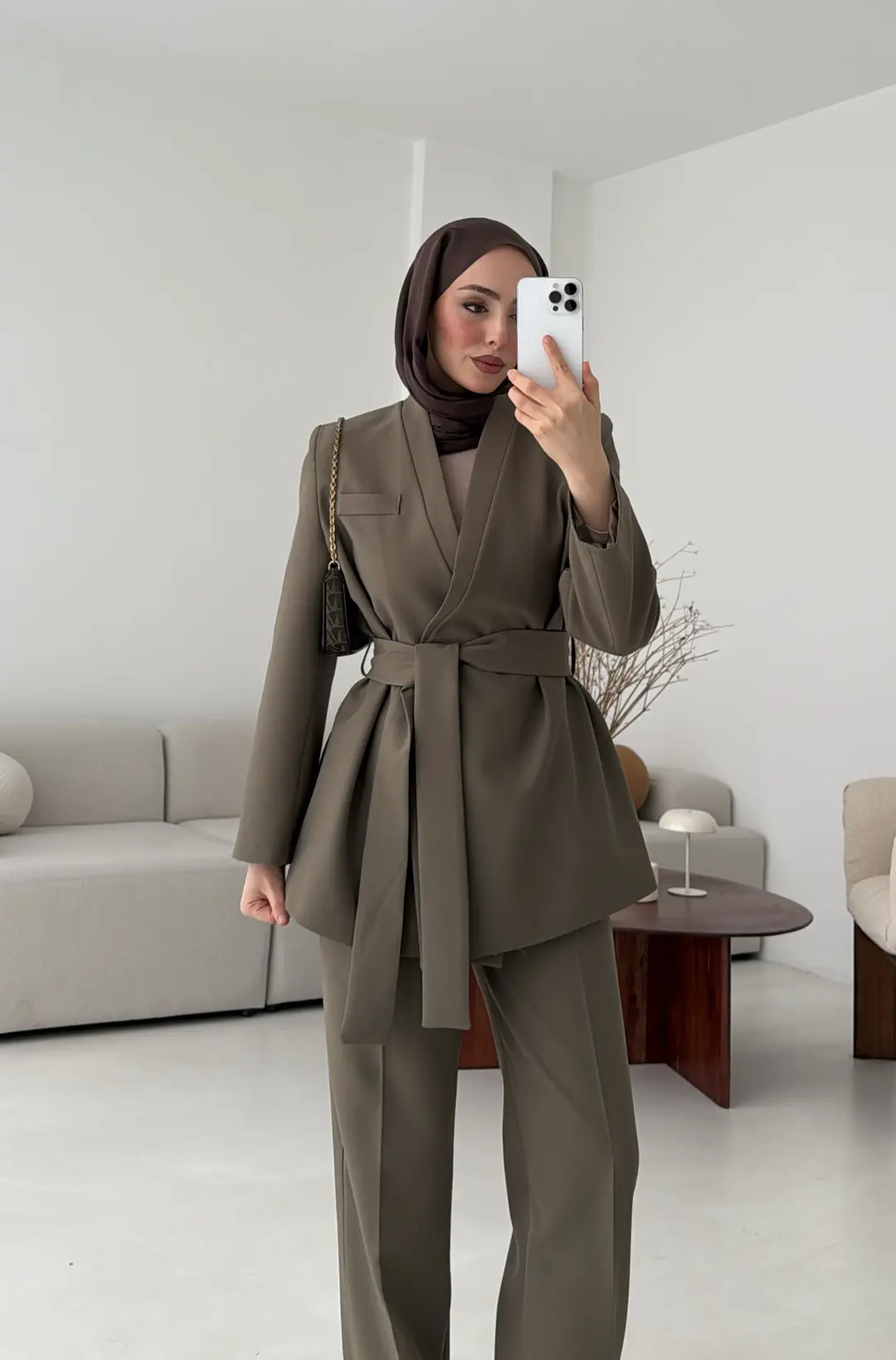 Bağlamalı Ceket Pantolon Takım Haki