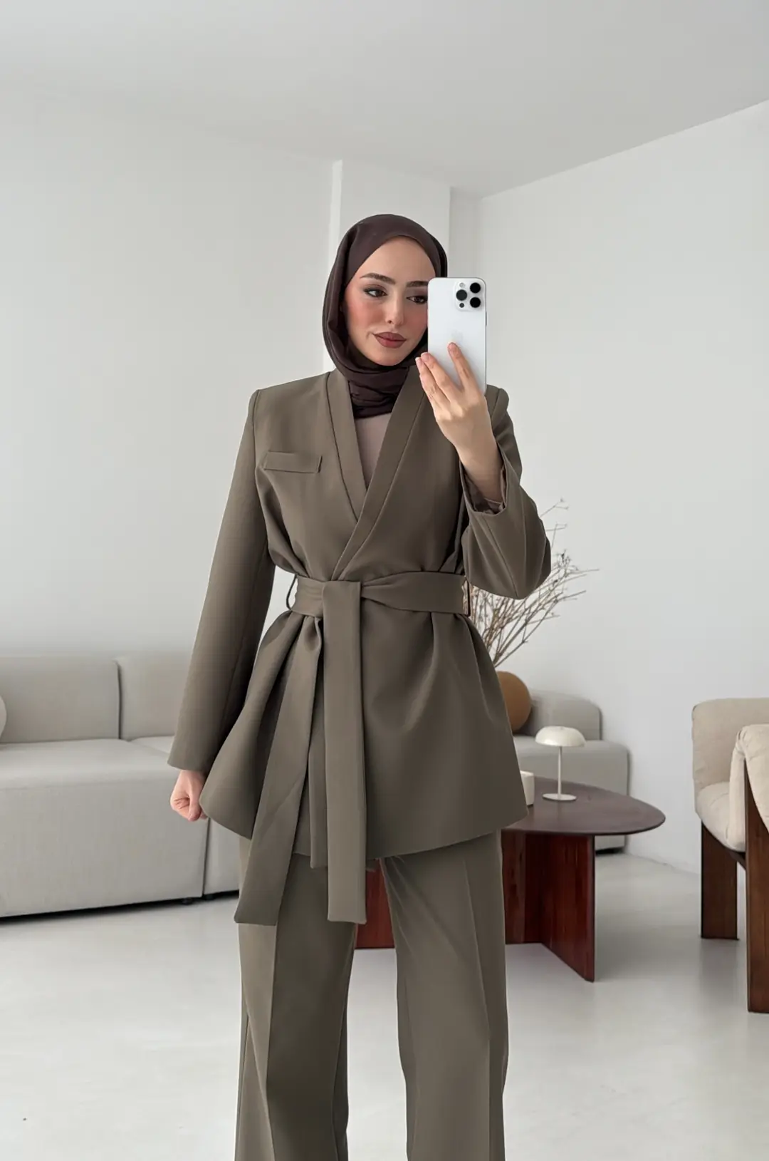 Bağlamalı Ceket Pantolon Takım Haki