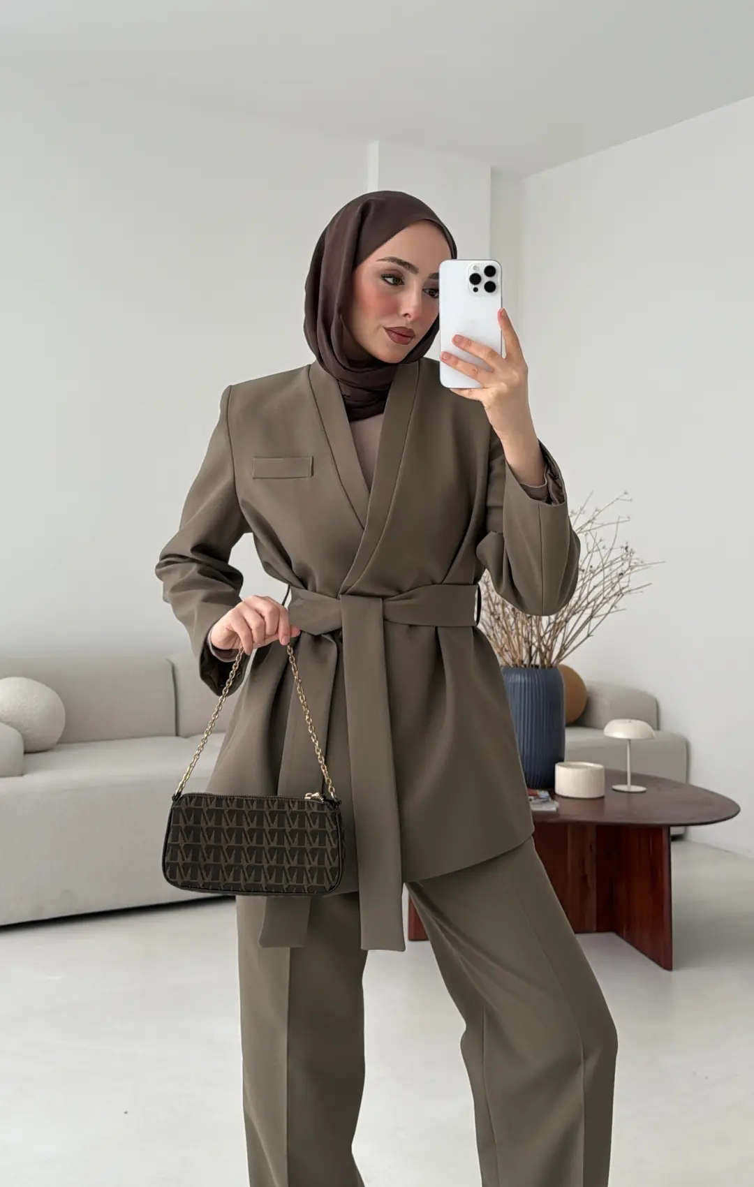 Bağlamalı Ceket Pantolon Takım Haki
