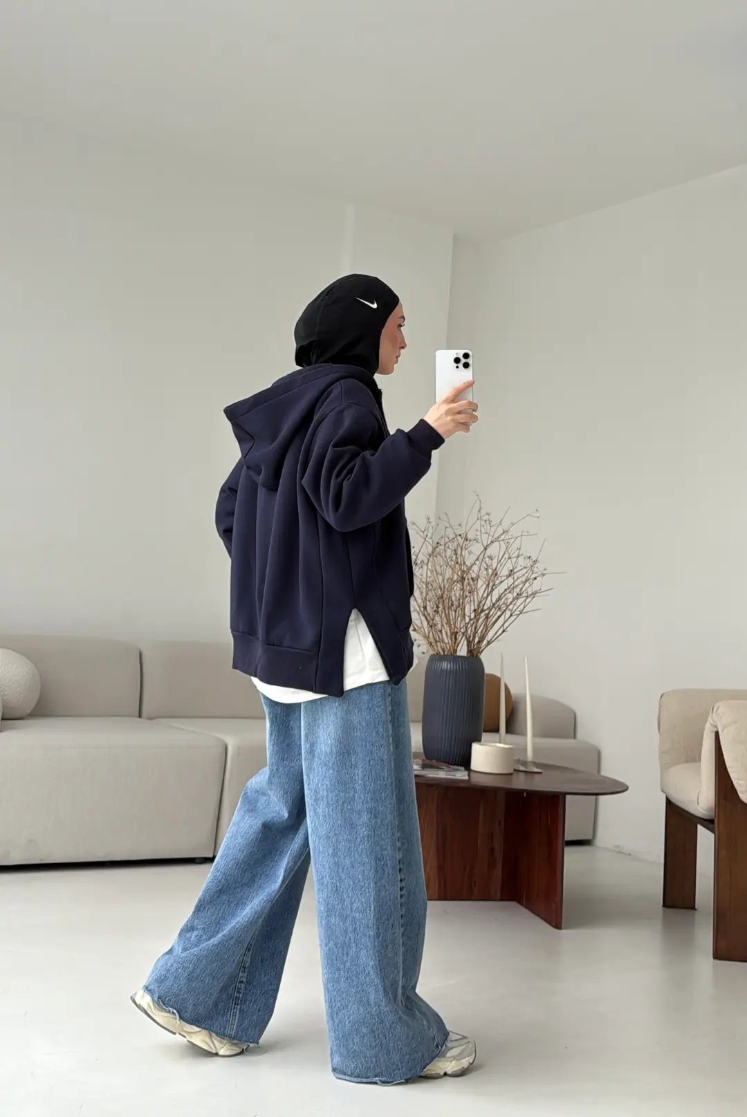 Fermuarlı Şardonlu Sweatshirt Lacivert