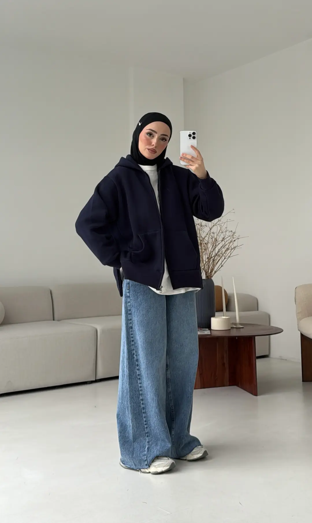 Fermuarlı Şardonlu Sweatshirt Lacivert