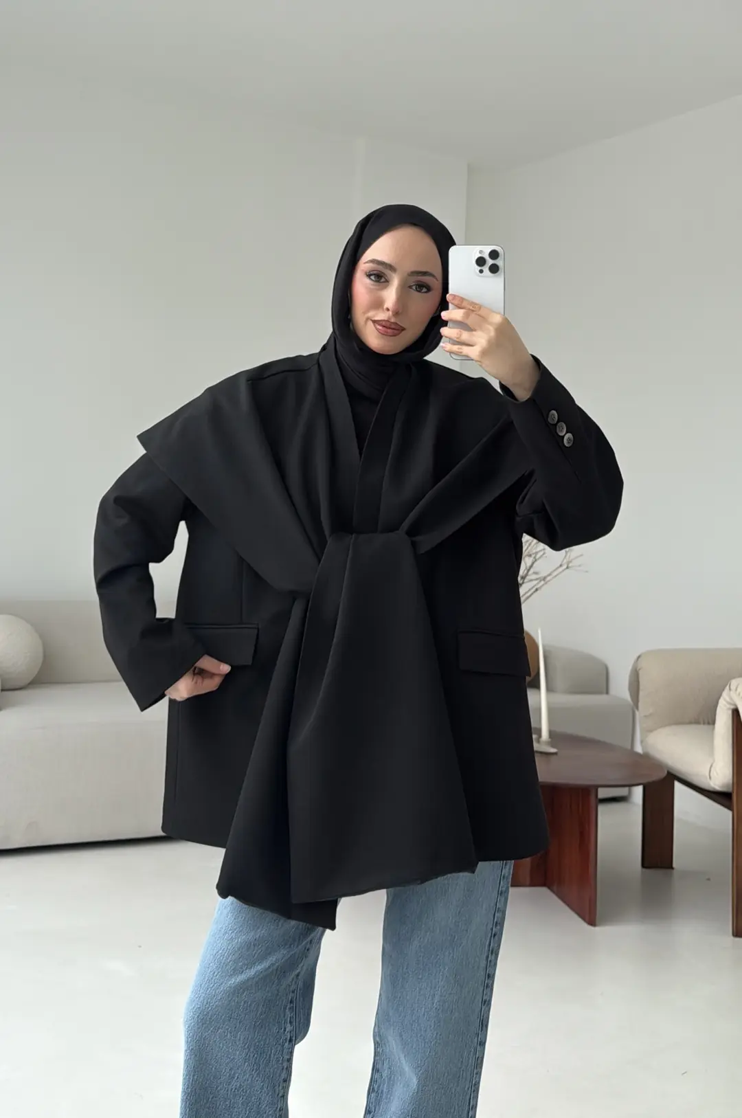 Premıum Seyyar Atkılı Ceket Siyah