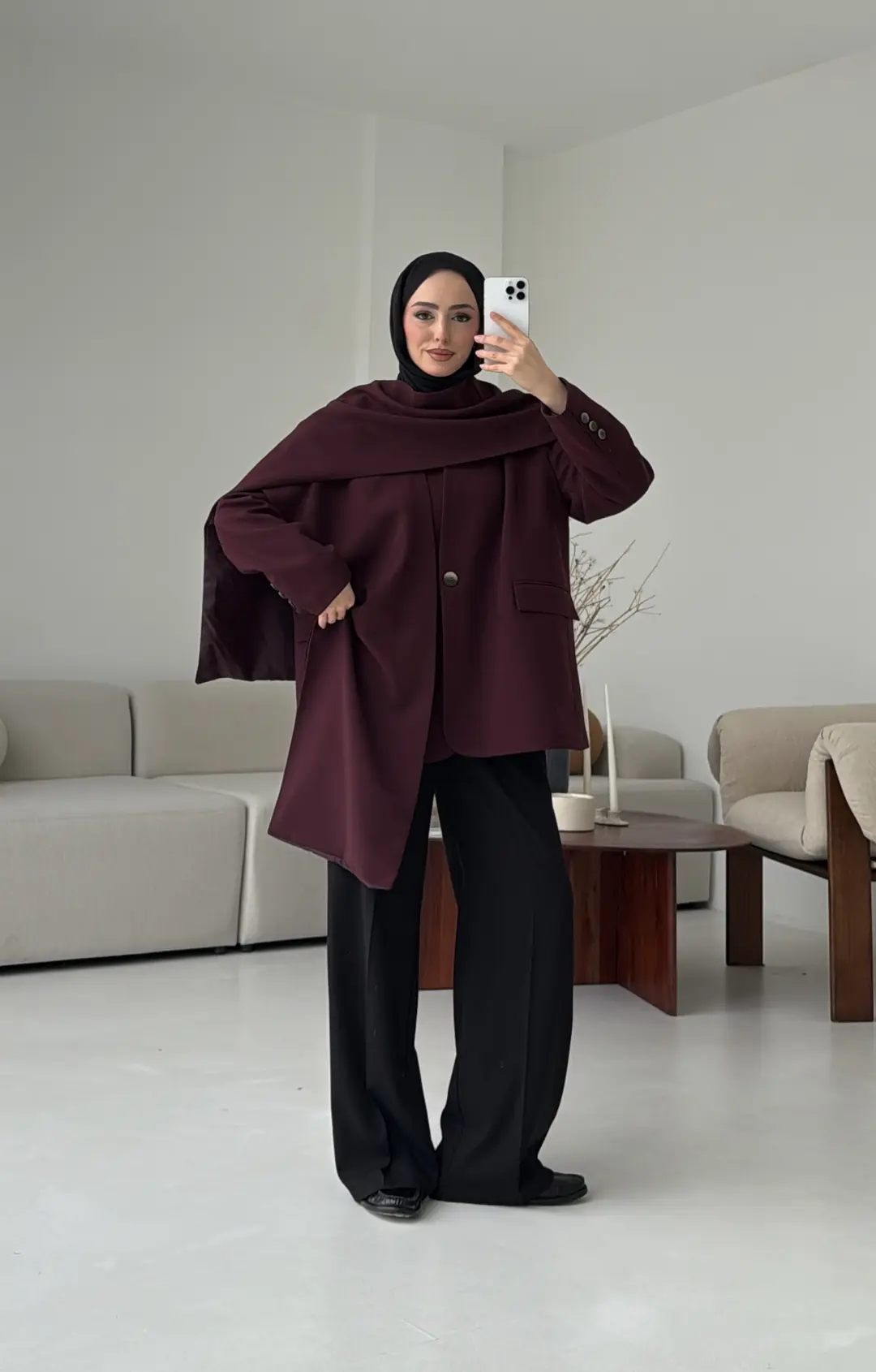 Premıum Seyyar Atkılı Ceket Bordo