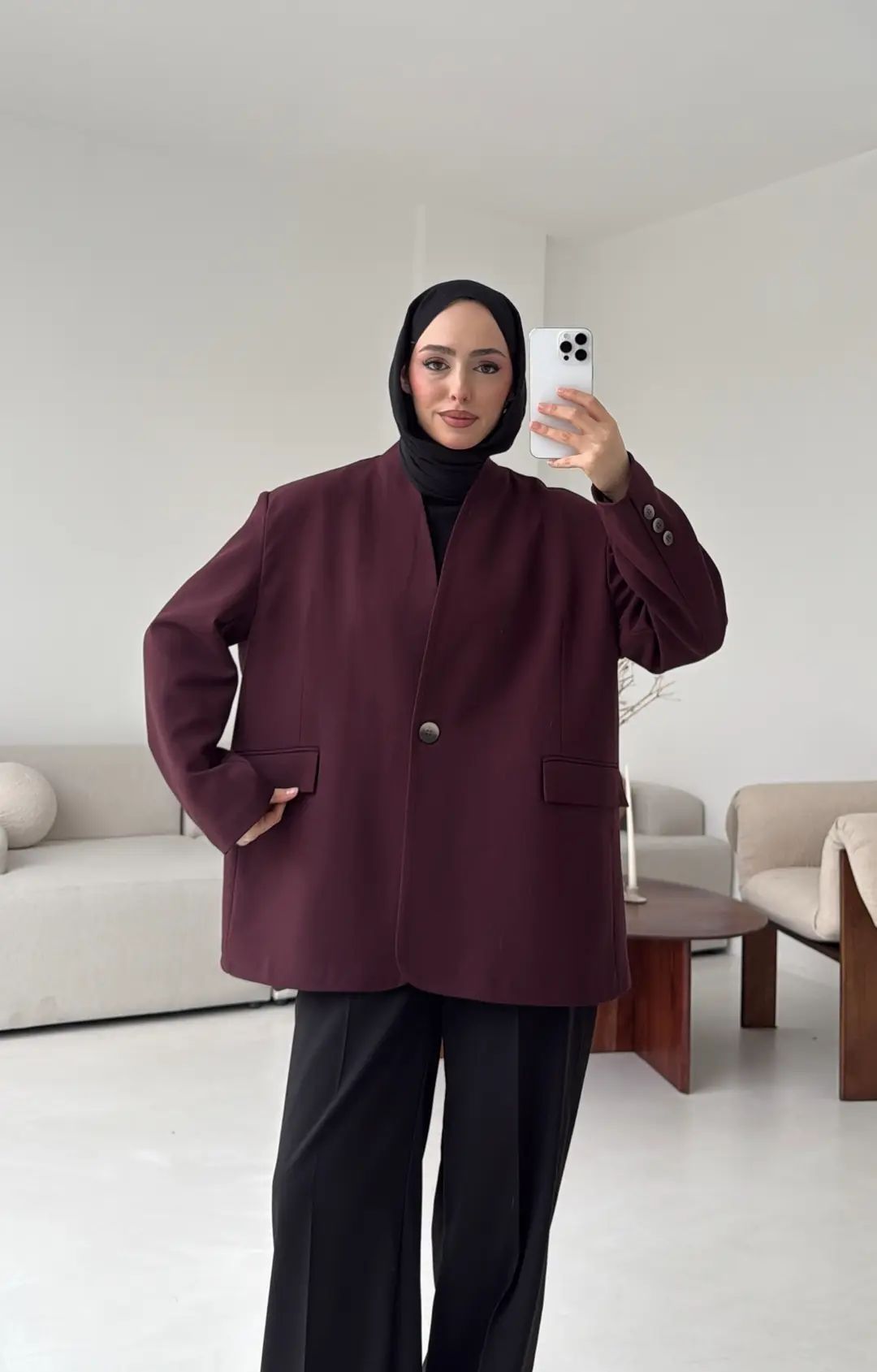 Premıum Seyyar Atkılı Ceket Bordo