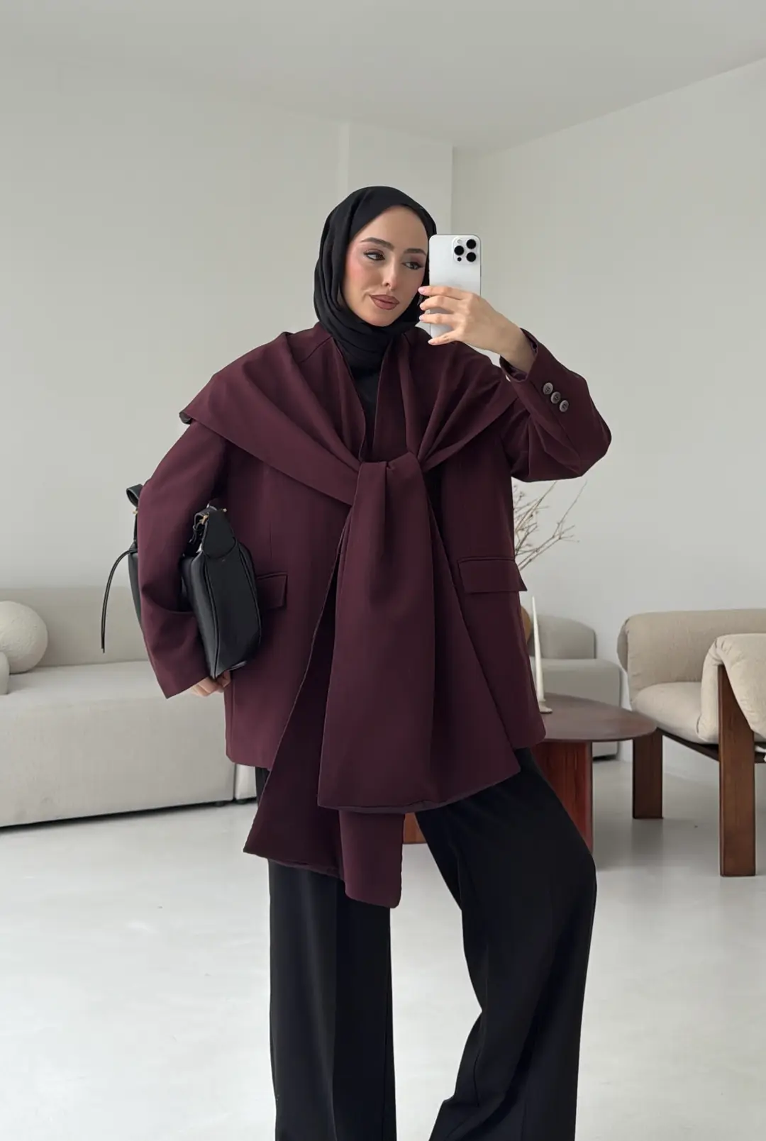 Premıum Seyyar Atkılı Ceket Bordo