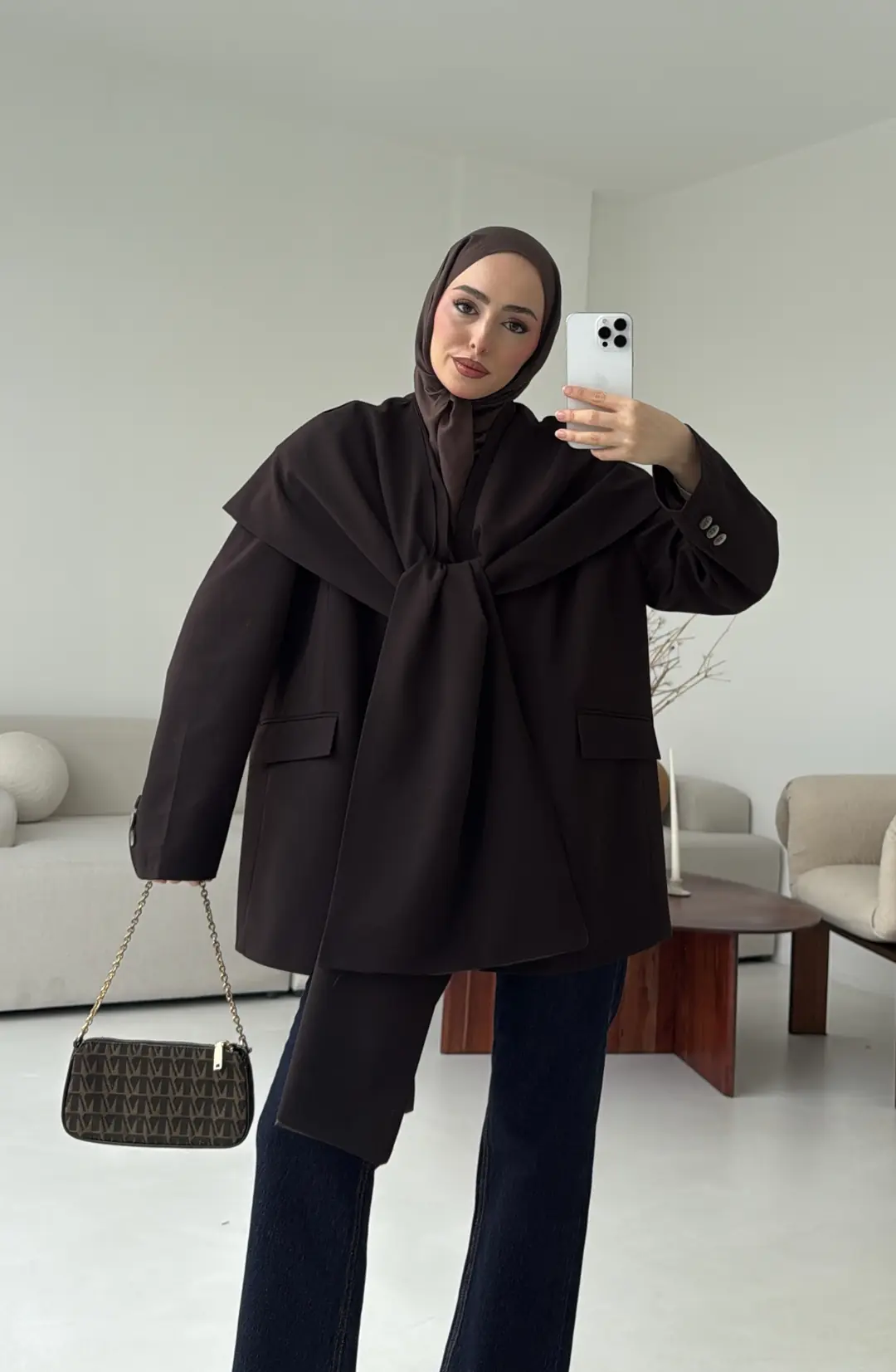 Premıum Seyyar Atkılı Ceket Acı Kahve