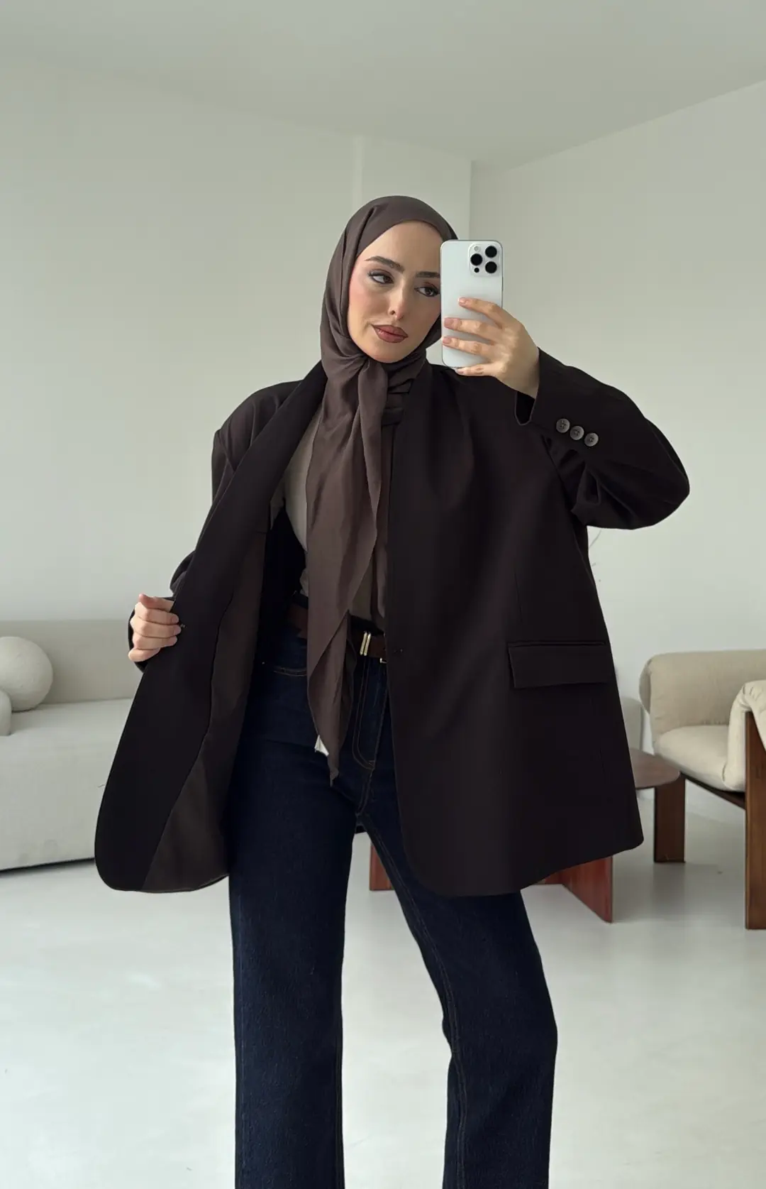 Premıum Seyyar Atkılı Ceket Acı Kahve