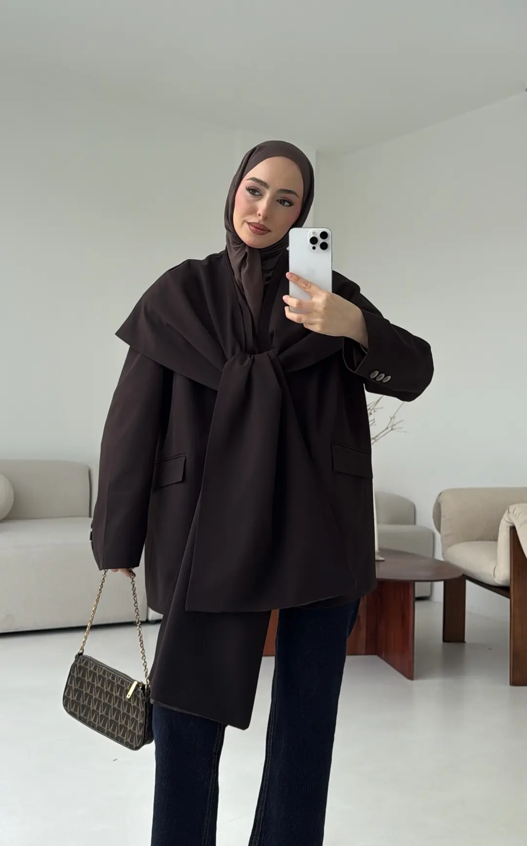 Premıum Seyyar Atkılı Ceket Acı Kahve