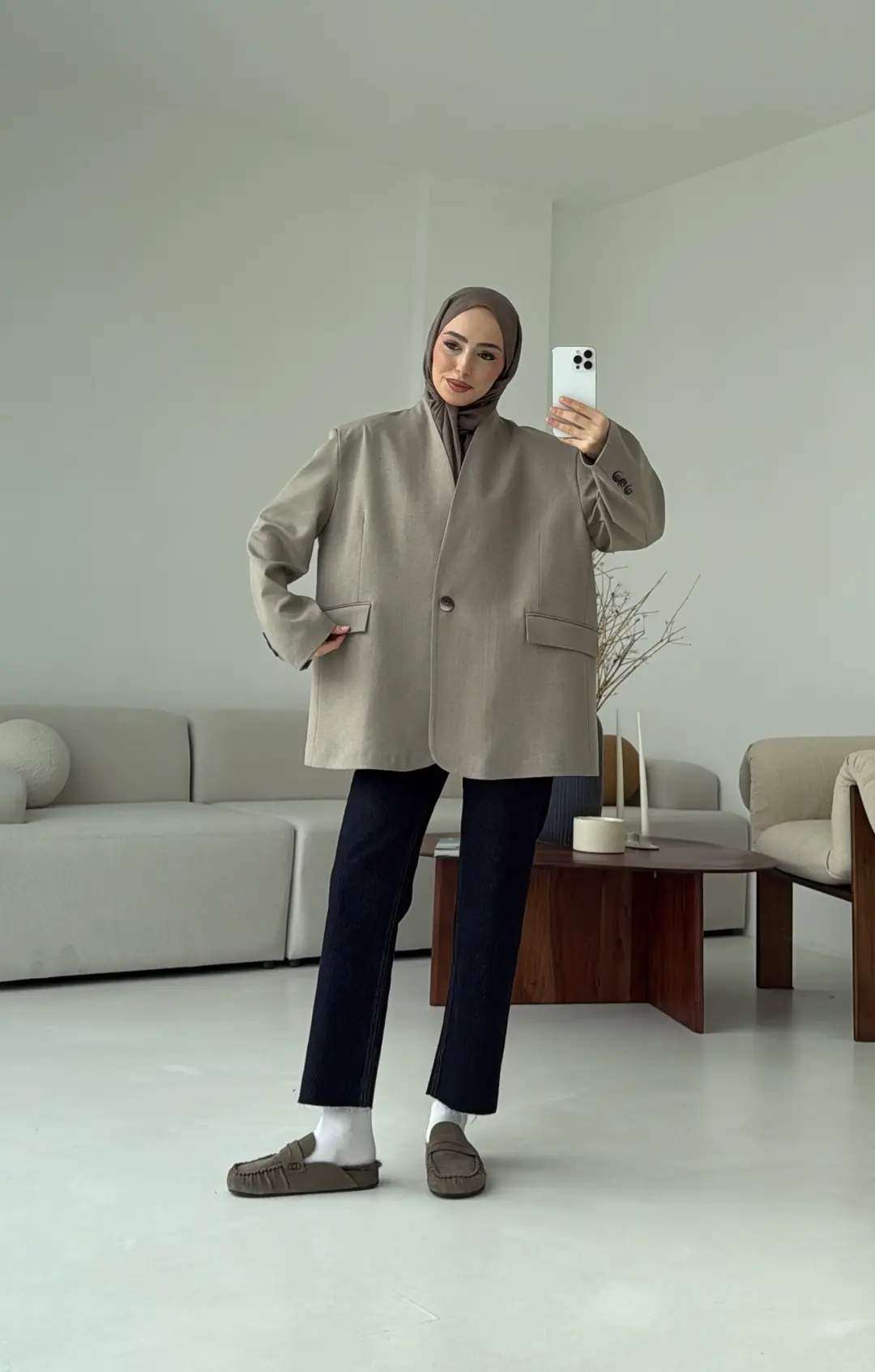 Premıum Seyyar Atkılı Ceket Vizon