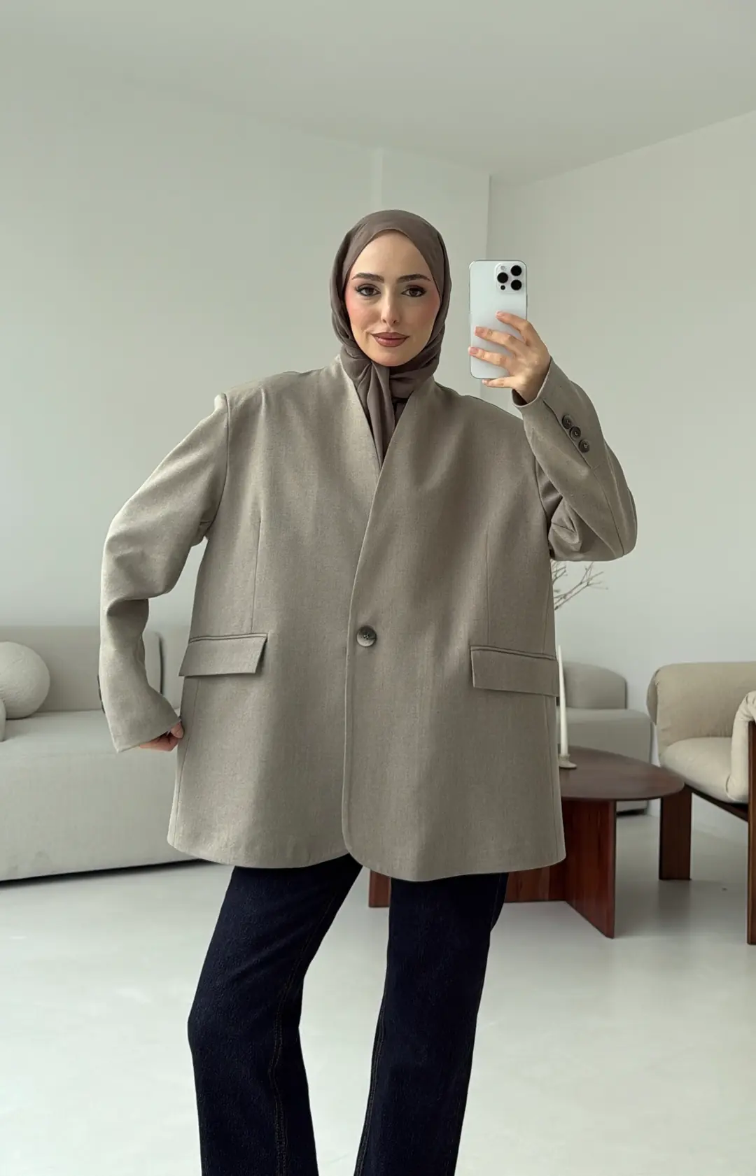 Premıum Seyyar Atkılı Ceket Vizon