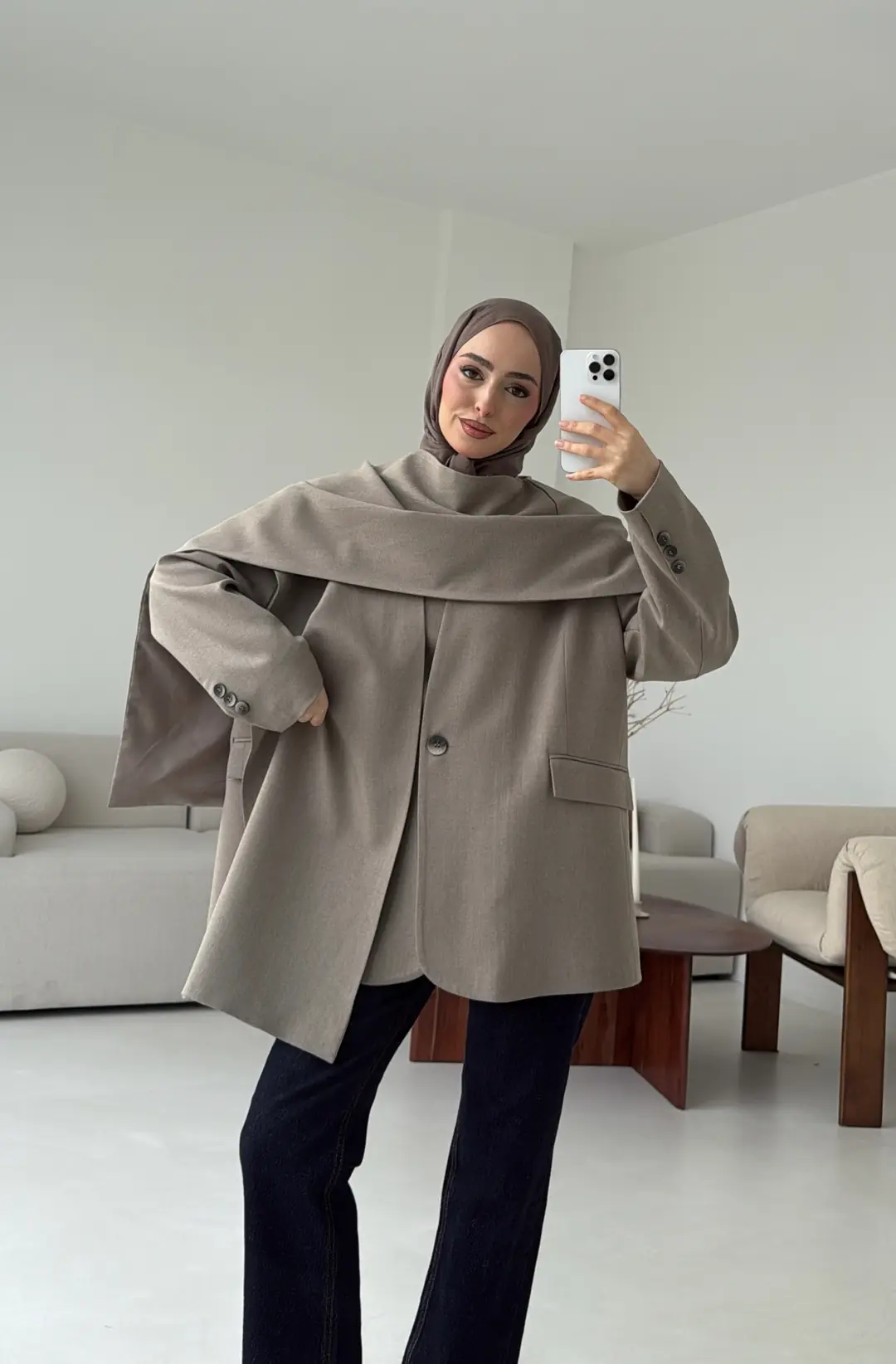 Premıum Seyyar Atkılı Ceket Vizon