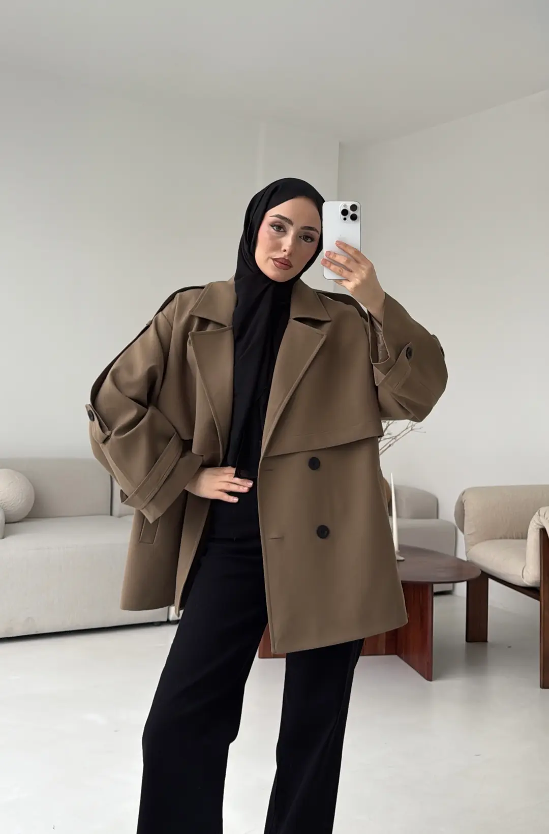 Kısa Trenç Caramel