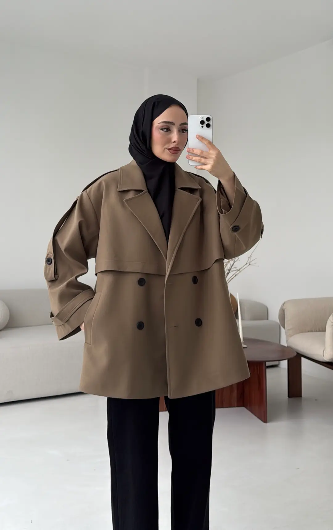 Kısa Trenç Caramel