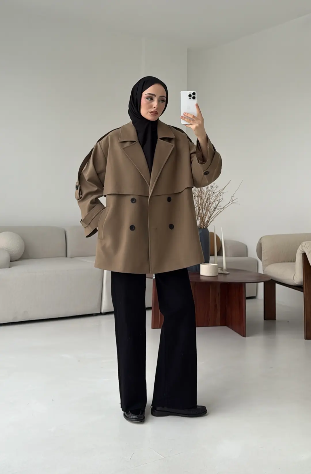 Kısa Trenç Caramel