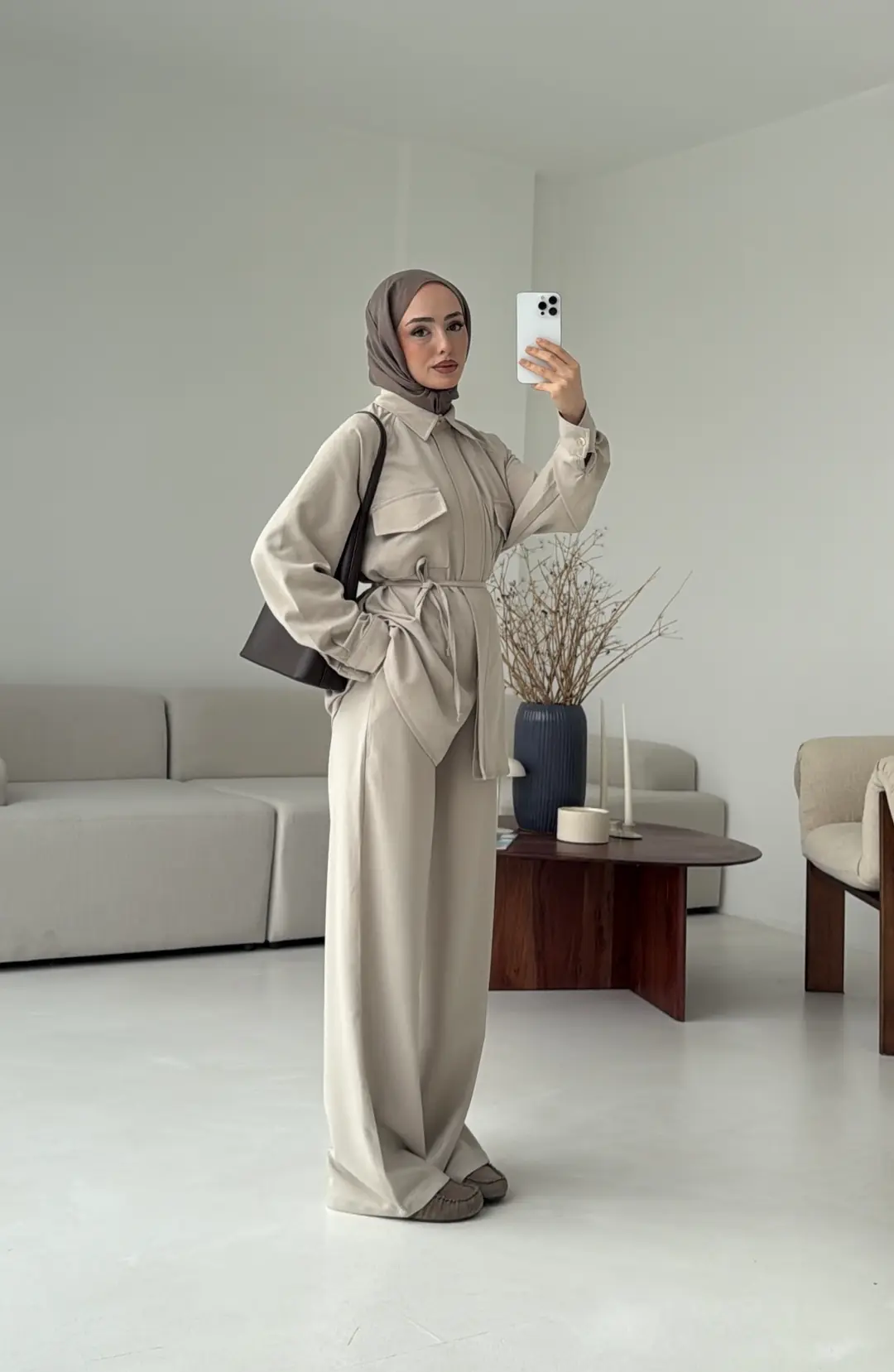 Bağcıklı Bluz Pantolon Takım Taş