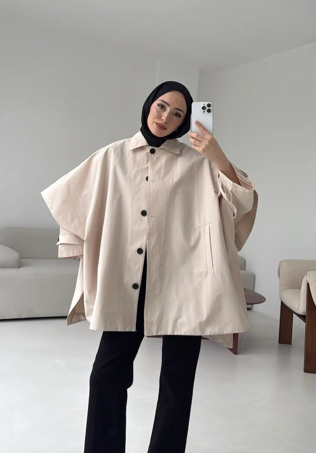 Oversize Panço/Trenç Bej