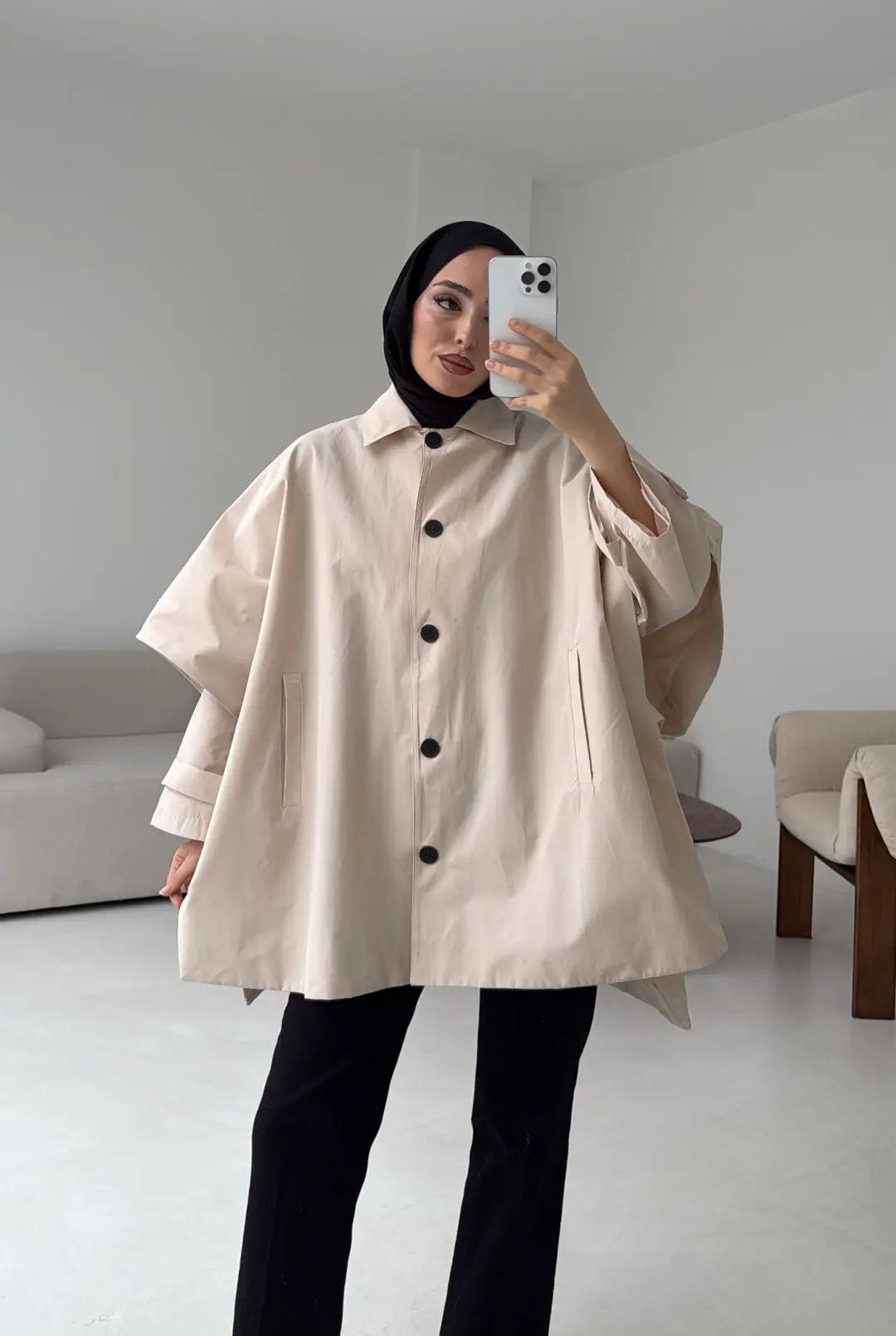 Oversize Panço/Trenç Bej