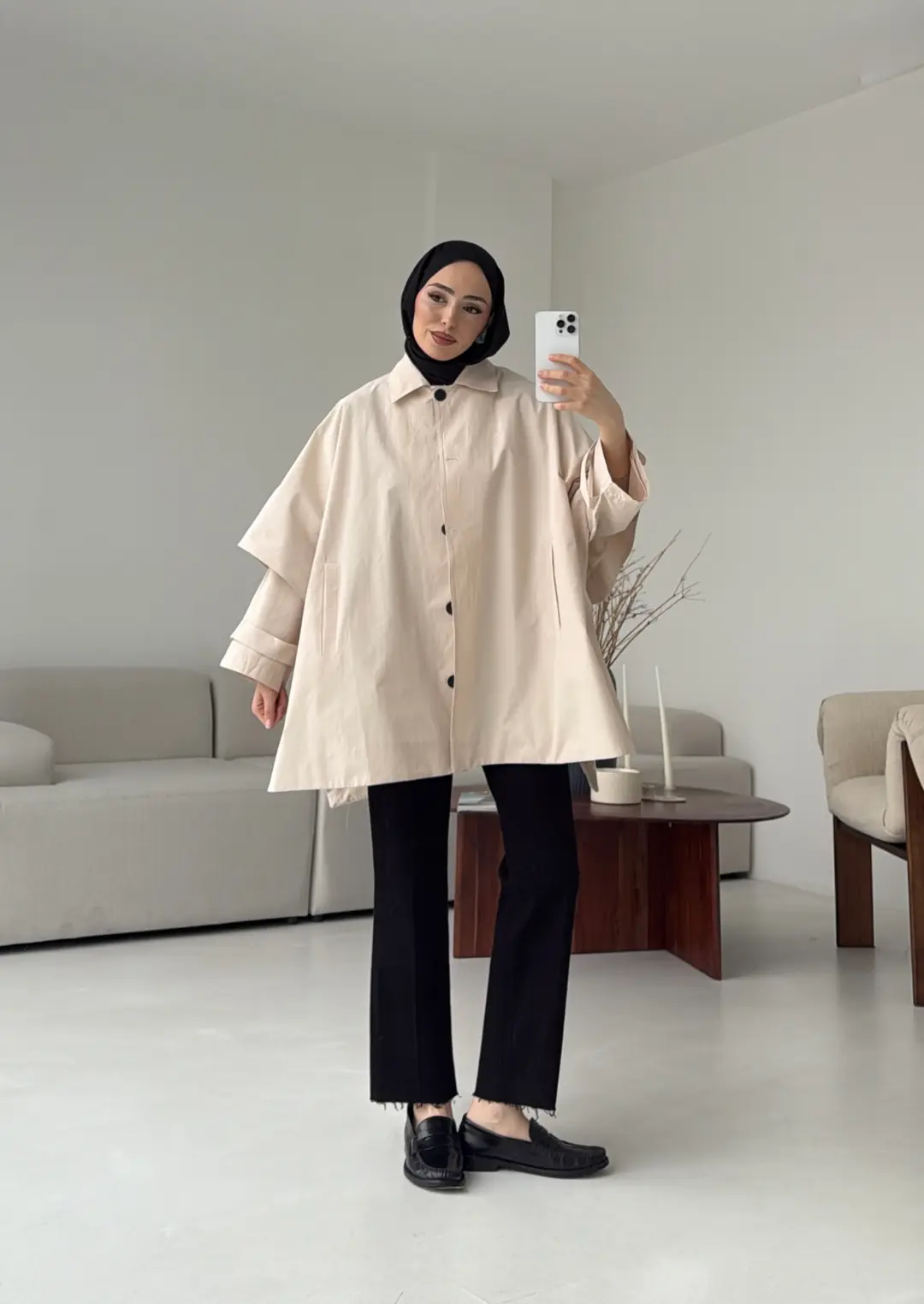 Oversize Panço/Trenç Bej