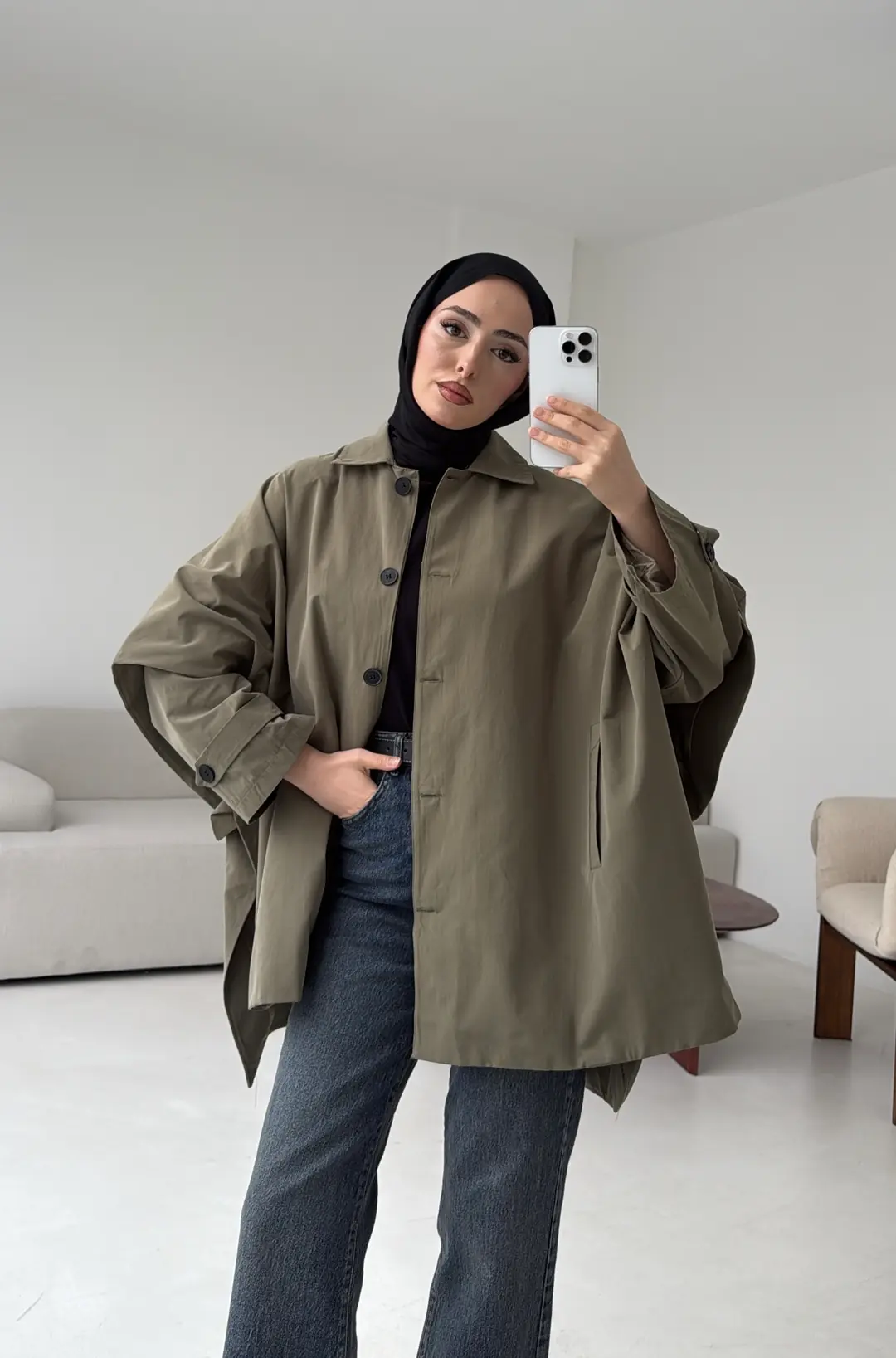 Oversize Panço/Trenç Haki