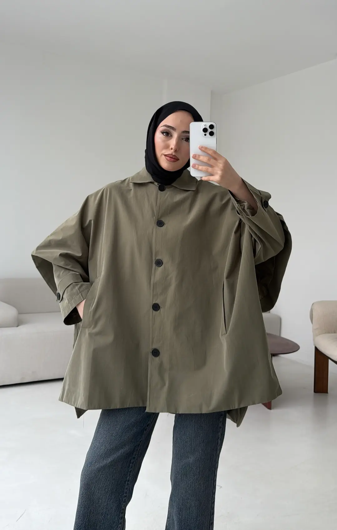 Oversize Panço/Trenç Haki