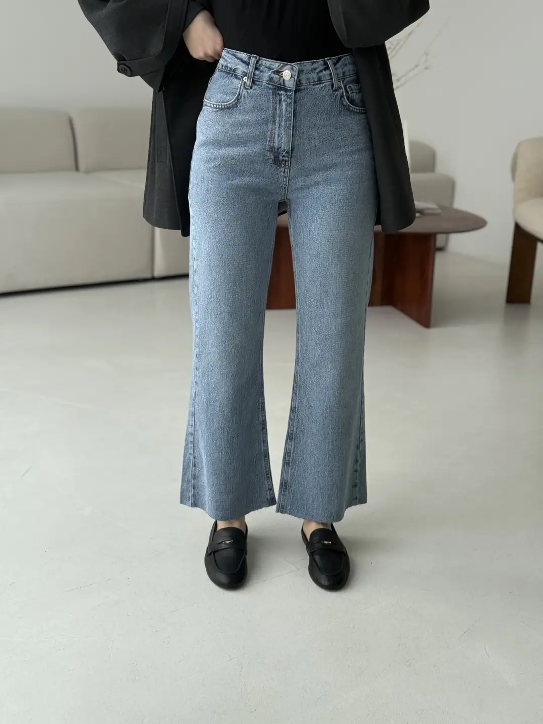 Premium Paçası Kesik Hafif İspanyol Jean R78