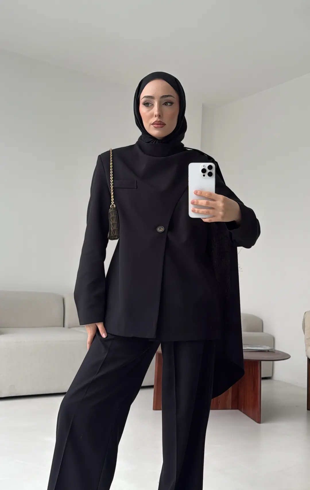 Şallı Ceket Takım Siyah