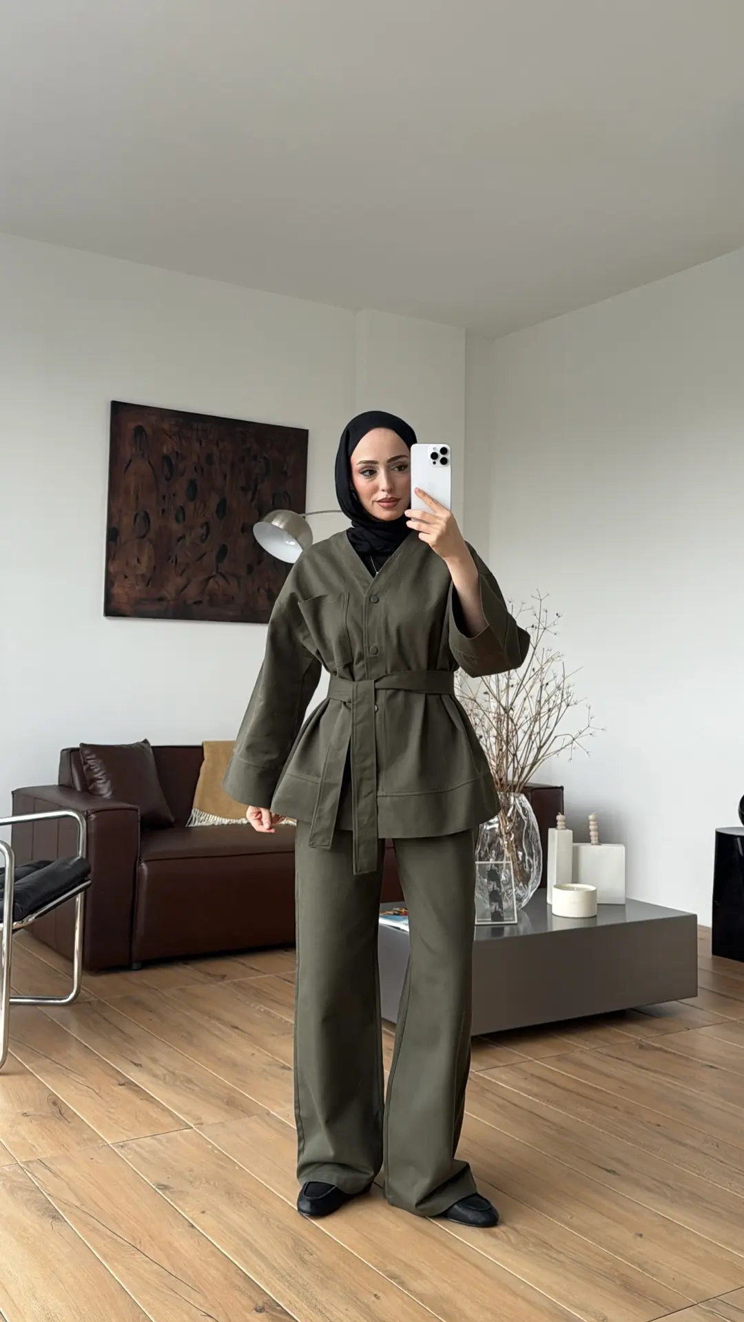 Çıtçıtlı Gabardin Takım Haki