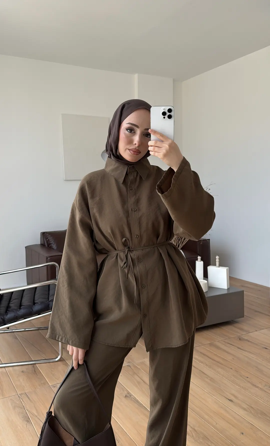 Tencel Bağlamalı Takım Olive