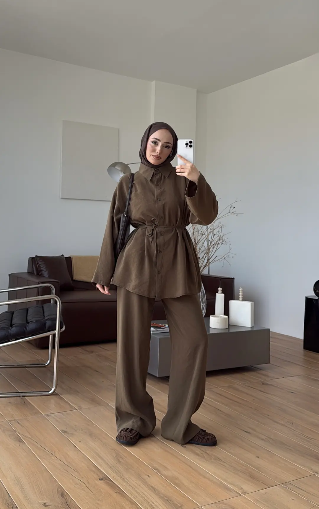 Tencel Bağlamalı Takım Olive