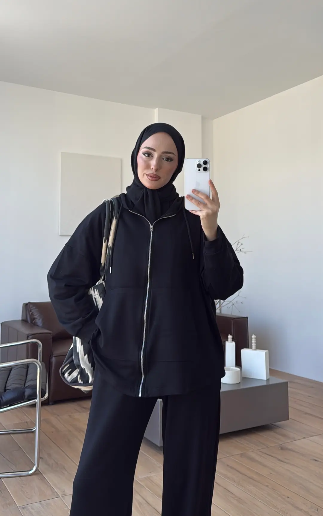 Fermuarlı Oysho Takım Siyah