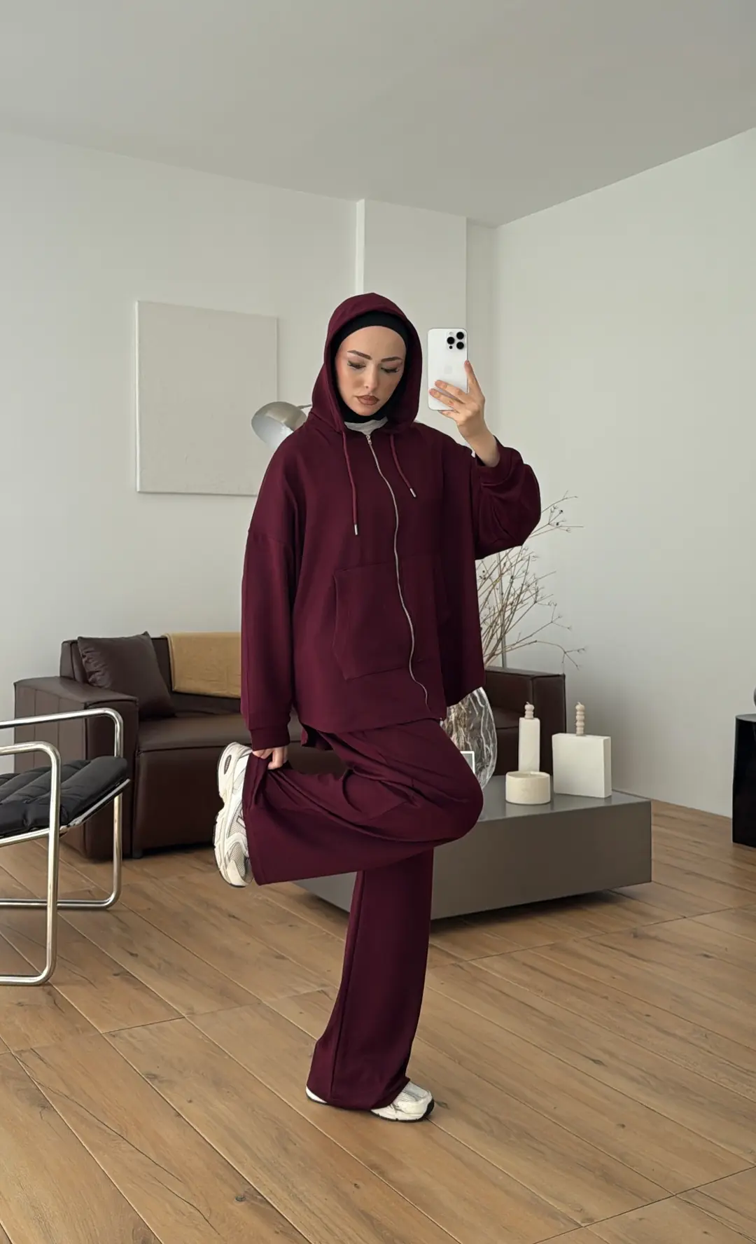 Fermuarlı Oysho Takım Bordo