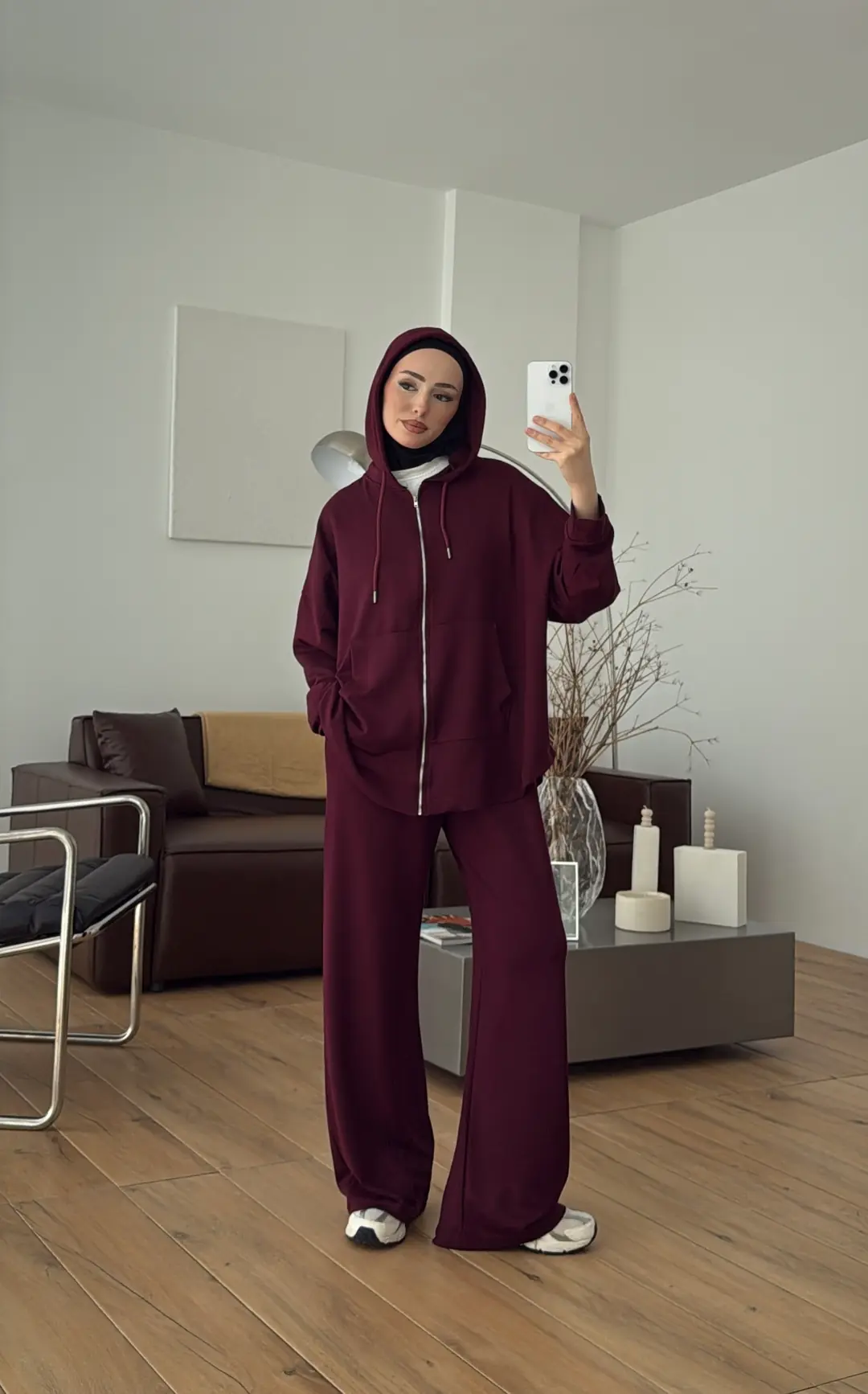 Fermuarlı Oysho Takım Bordo