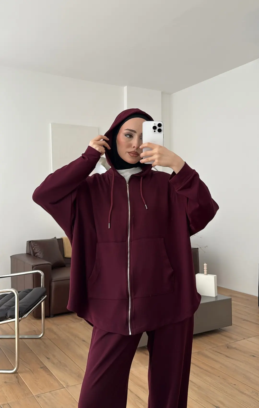 Fermuarlı Oysho Takım Bordo